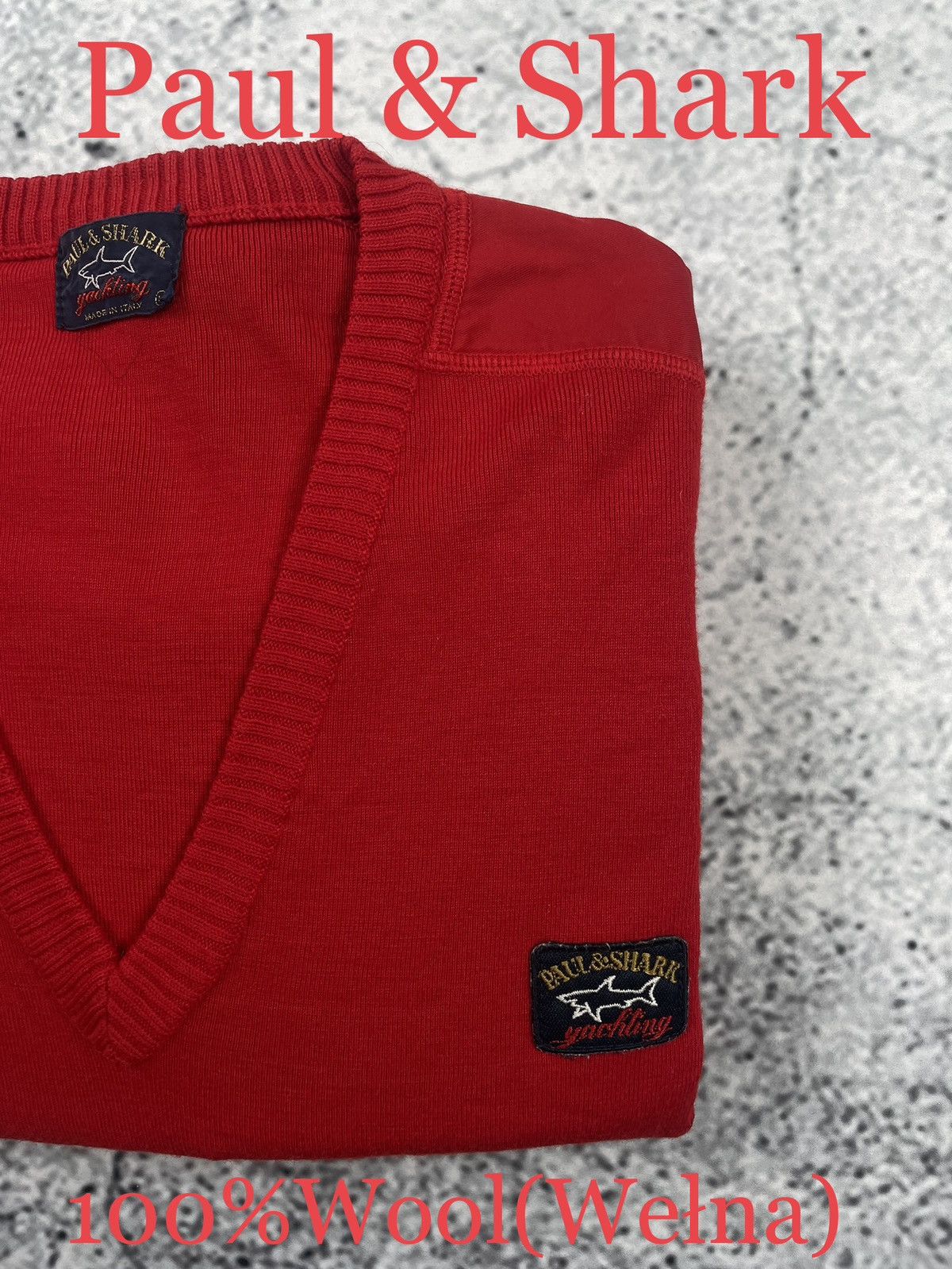 Paul & Shark Paul & Shark L Men Red Sweater Old Money Classic Winter EGV Size US L / EU 52-54 / 3 - 1 Thumbnail