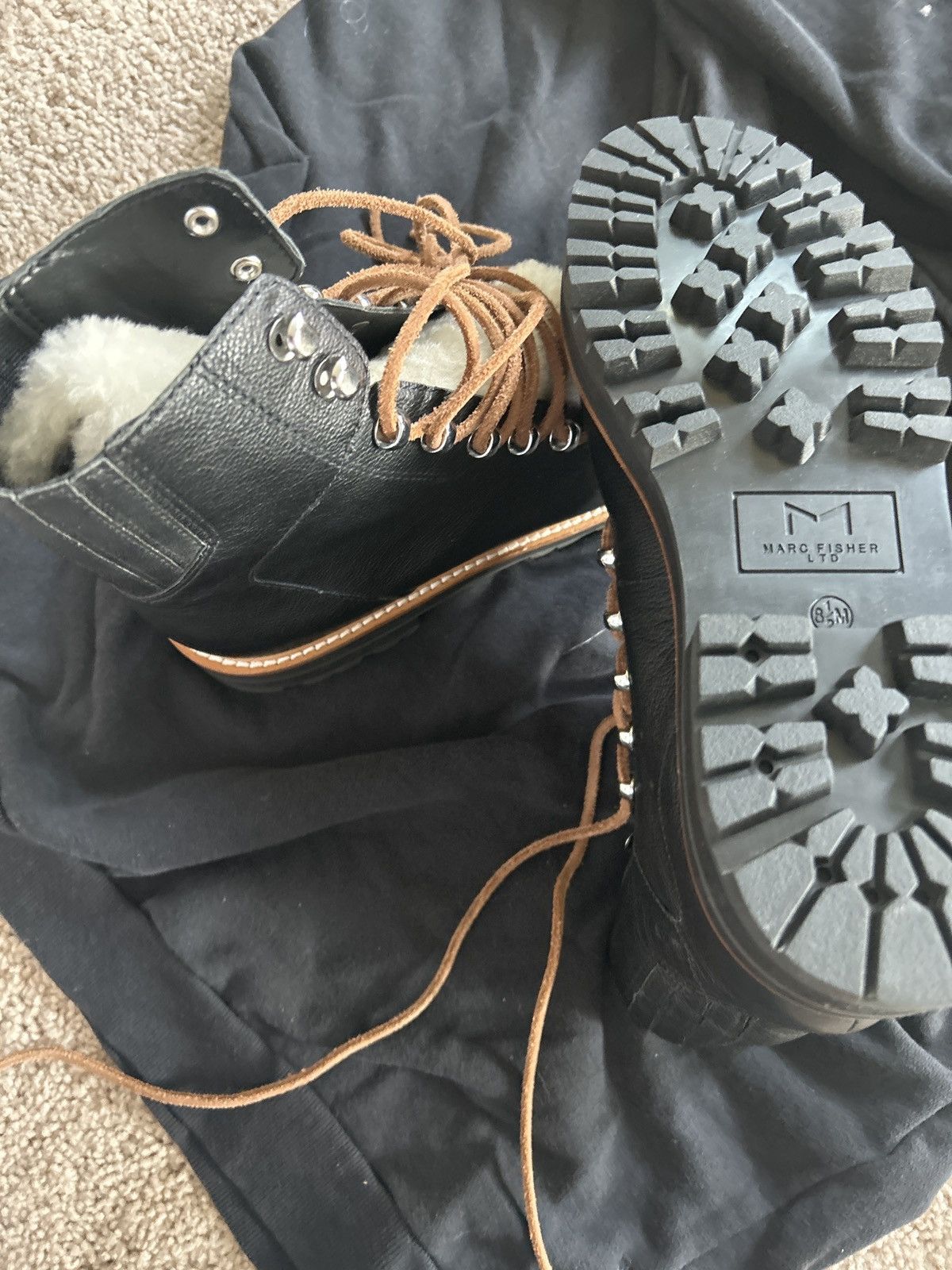 Marc Fisher Marc Fisher LTD MLIZZIE Black Leather Boots – Size 8.5M Size US 8.5 / IT 38.5 - 4 Thumbnail