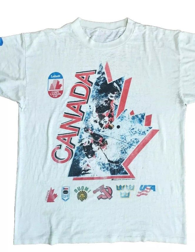 Vintage Vintage Couple Canada Cup 1991 t- shirt Size US XL / EU 56 / 4 - 4 Thumbnail