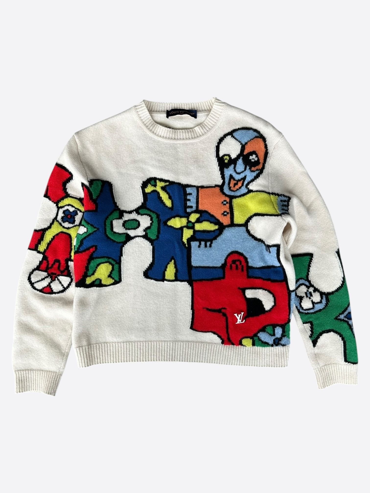 Louis Vuitton Louis Vuitton Beige Puzzle Wool Sweater Size US L / EU 52-54 / 3 - 1 Thumbnail