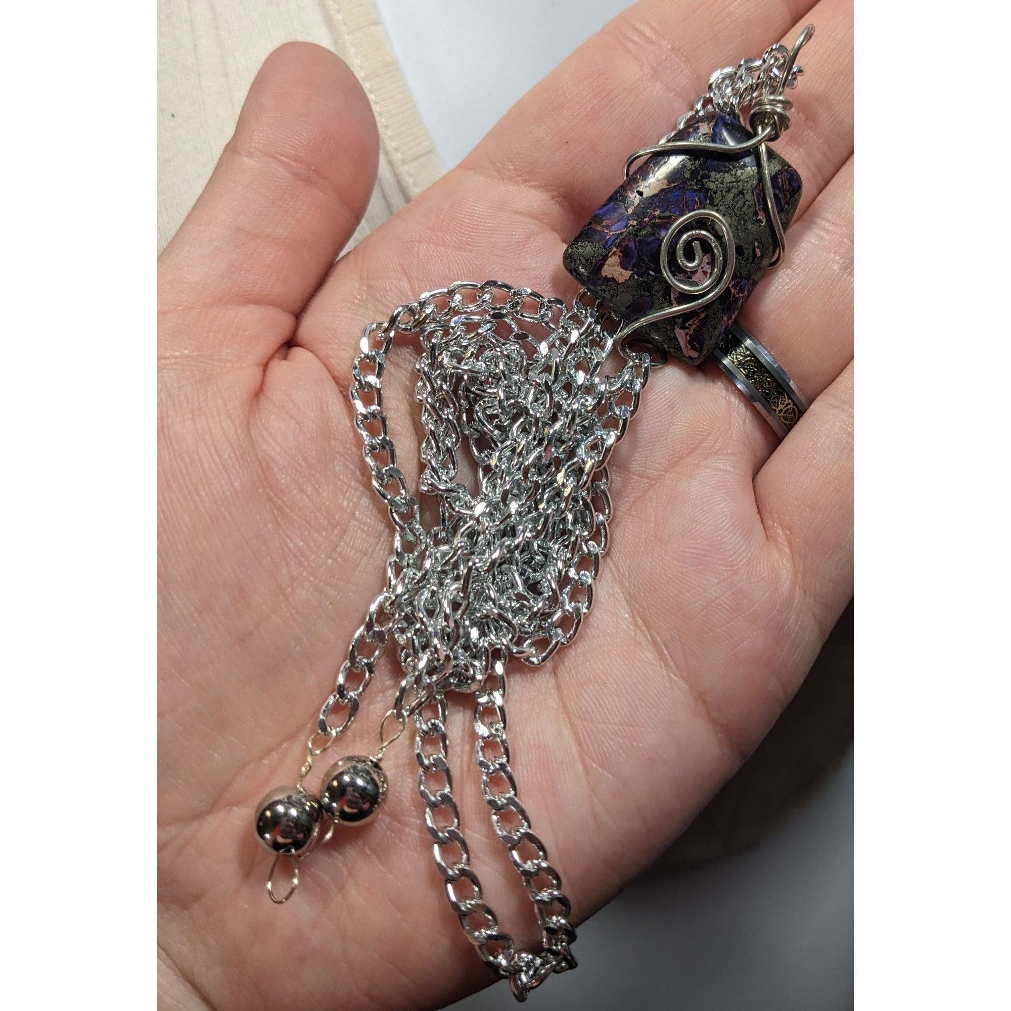 Handmade Handmade Wire Wrapped Agate Tassel Necklace Size ONE SIZE - 5 Thumbnail
