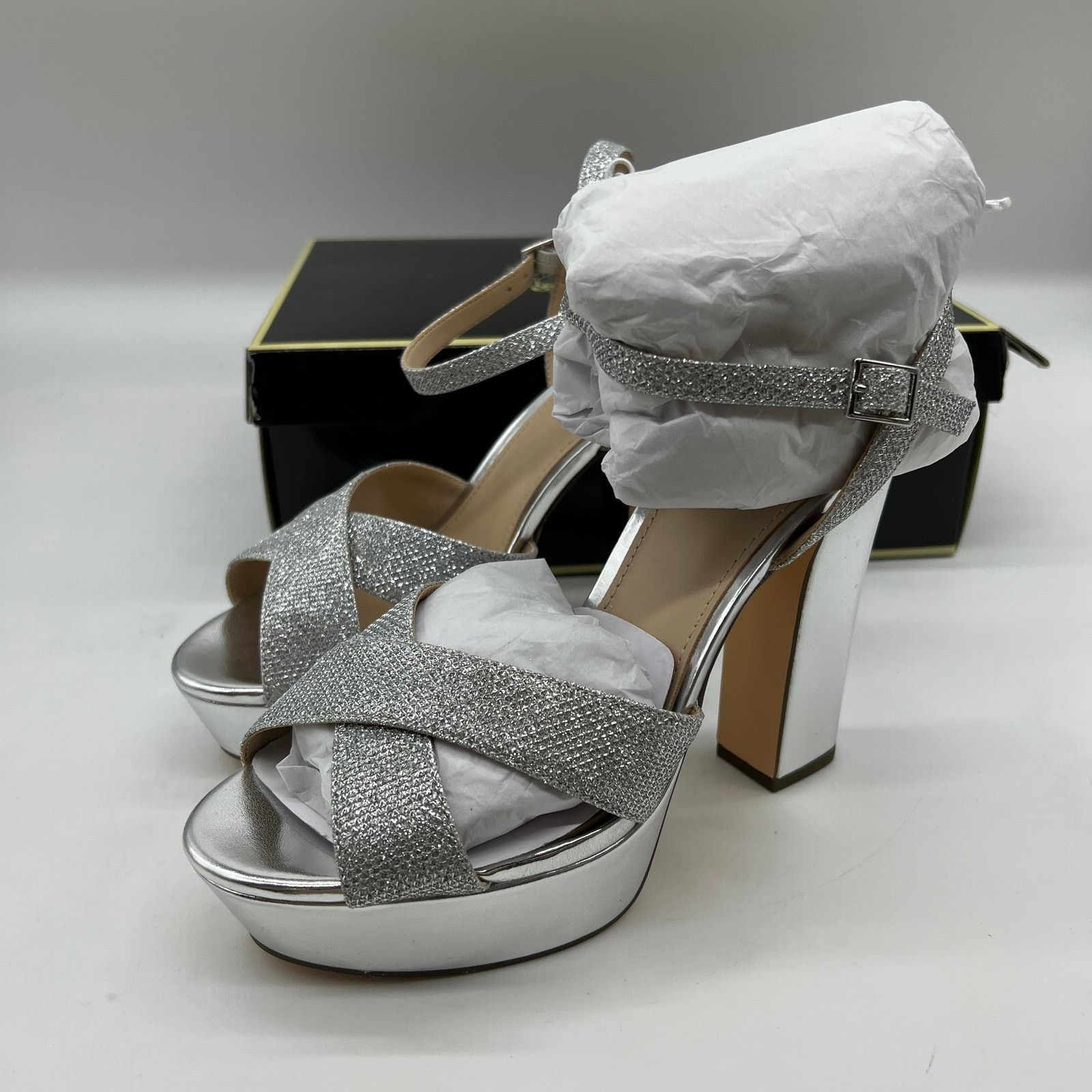 Other I. Miller Womens Samien Heeled Sandals Silver Size 7M Size US 7 / IT 37 - 5 Thumbnail