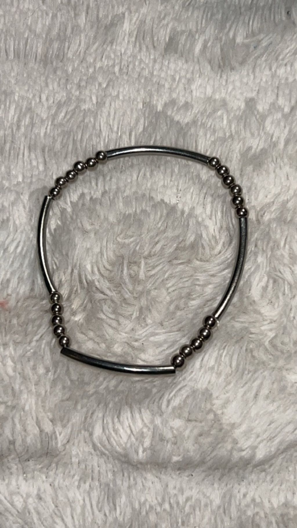 The Unbranded Brand Women's Unbranded Silver Beaded Bracelet One Size Size ONE SIZE - 1 Thumbnail