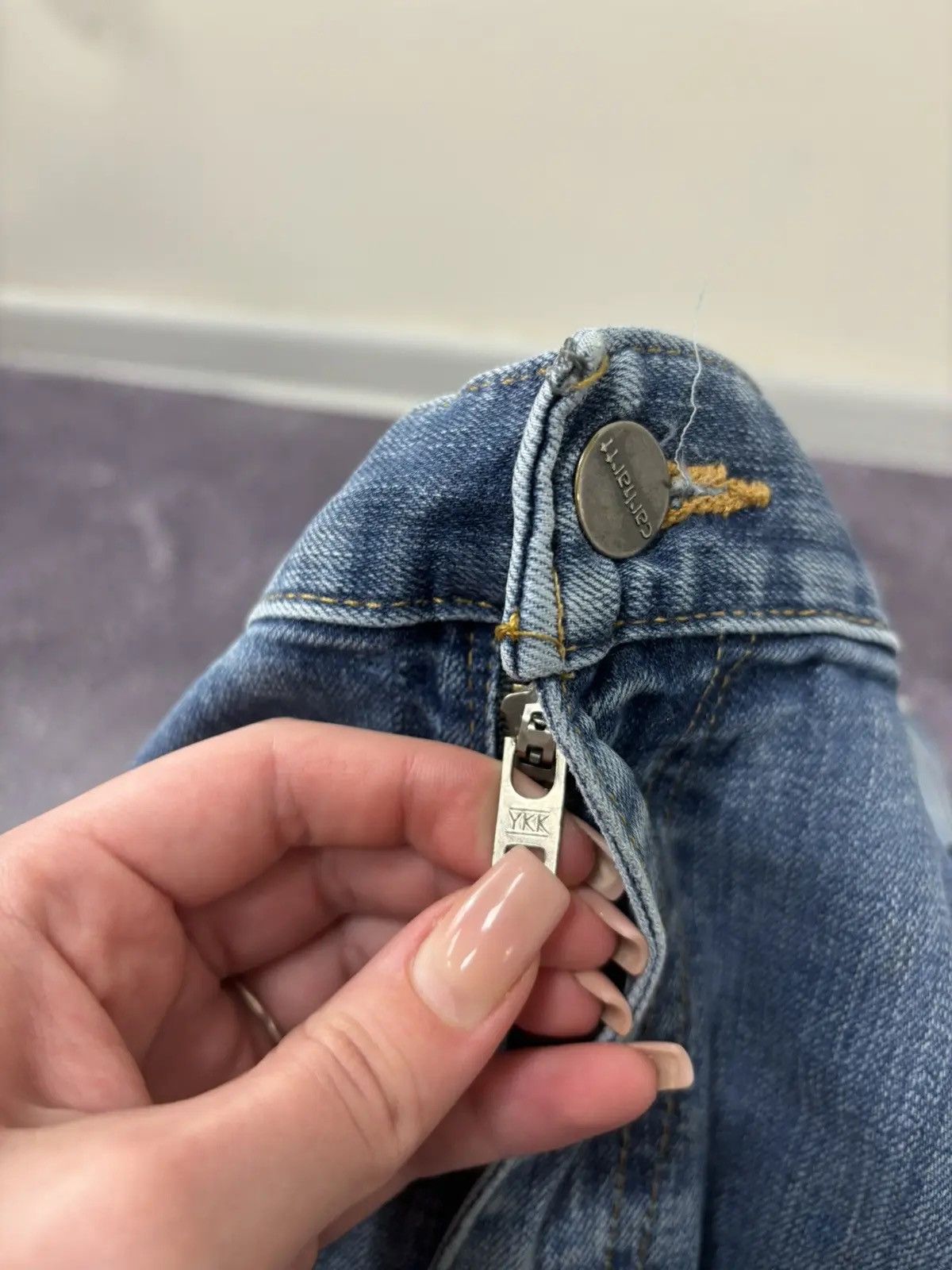 Carhartt × Vintage Vintage Carhartt Hype Blue USA Denim Relaxed Fit Jeans Size US 36 / EU 52 - 15 Thumbnail