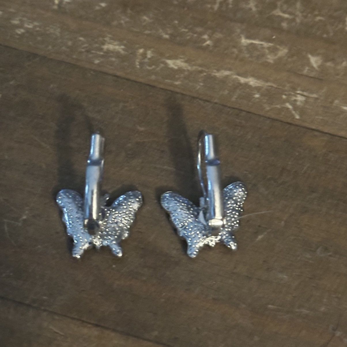 Other Silver tone AB green crystal butterfly leverback earrings Size ONE SIZE - 6 Thumbnail