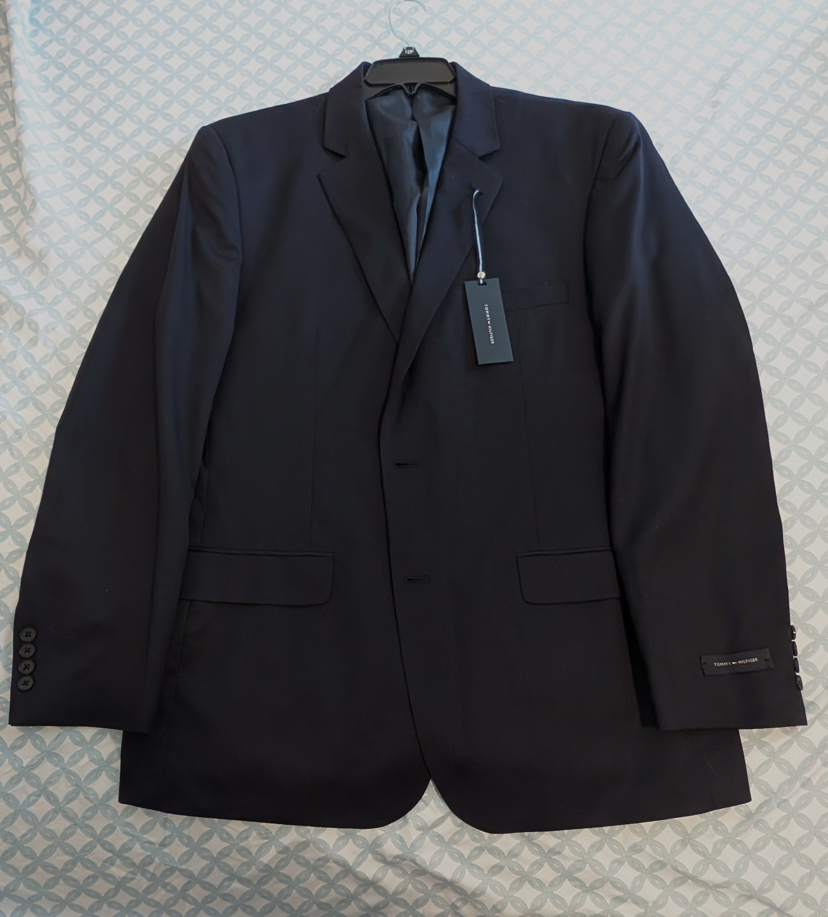 Tommy Hilfiger New Tommy Hillfiger Dark Navy 100% Wool Suit L46 W40.5 Size 46L - 1 Thumbnail