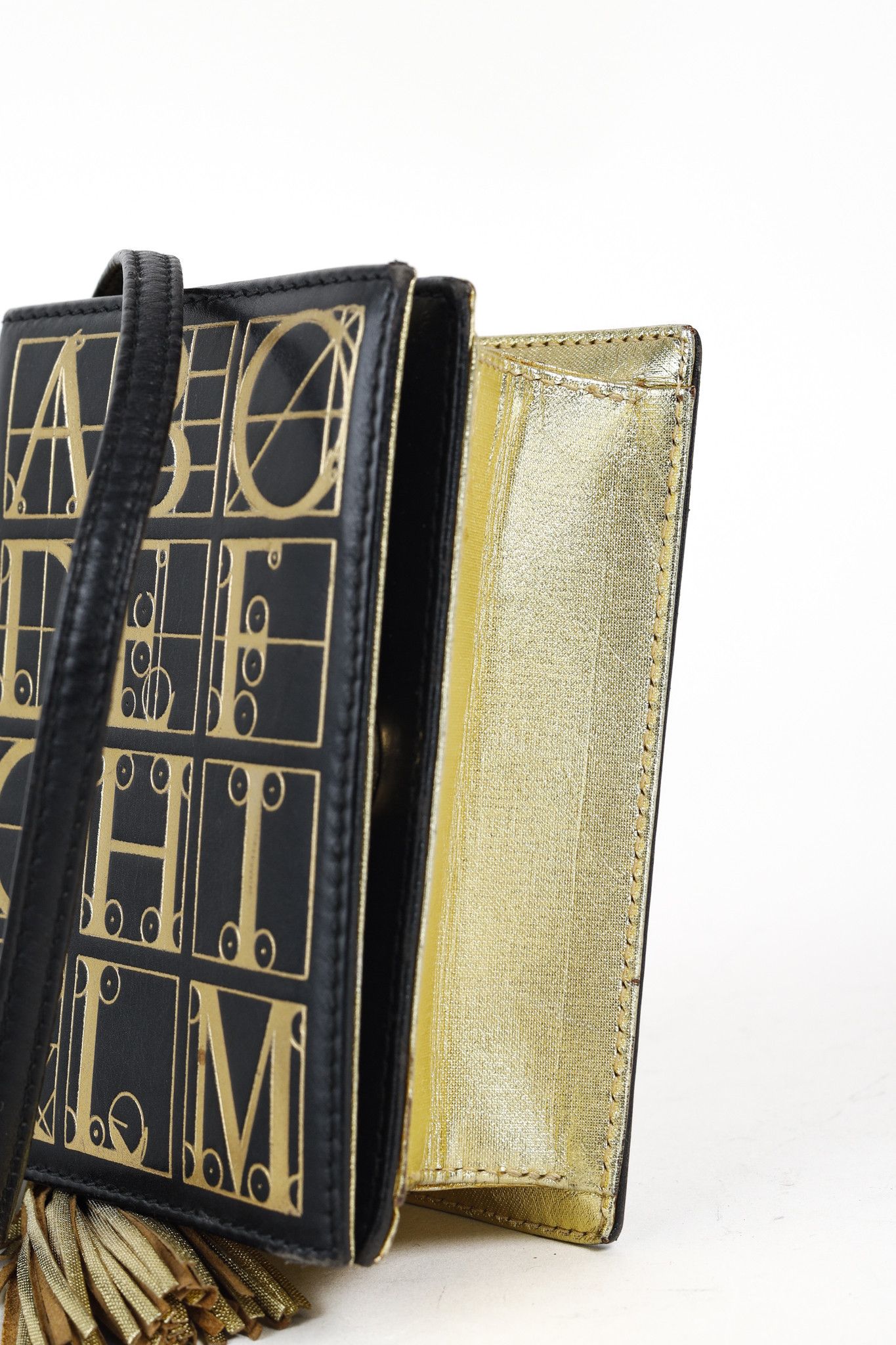 Paloma Picasso × Vintage Paloma Picasso 1980s Leather Golden Trim Book-Style Mini Bag Size ONE SIZE - 5 Thumbnail