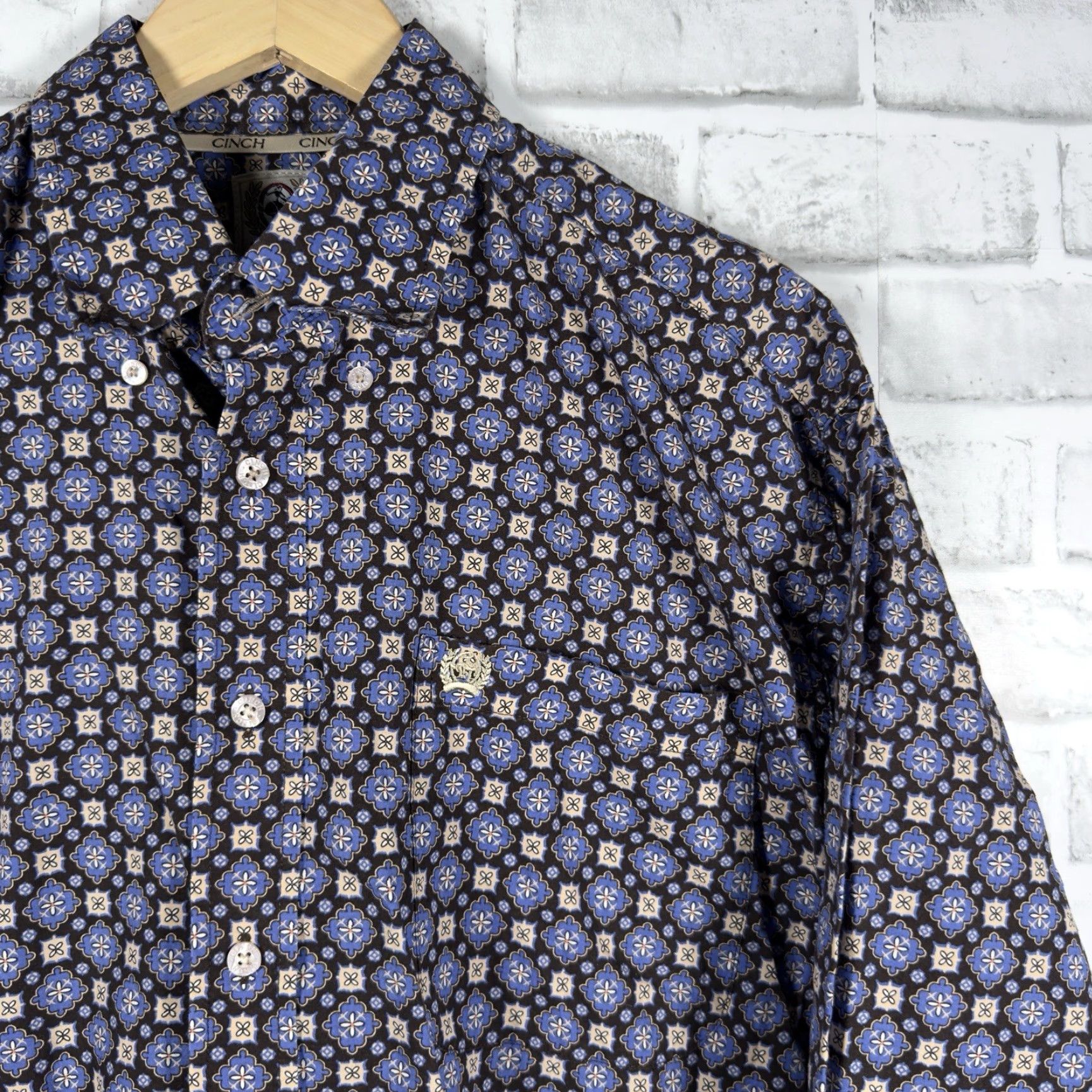 Vintage Cinch Blue Long Sleeve Button-Down Western Style Shirt Mens Size M Size US M / EU 48-50 / 2 - 2 Thumbnail