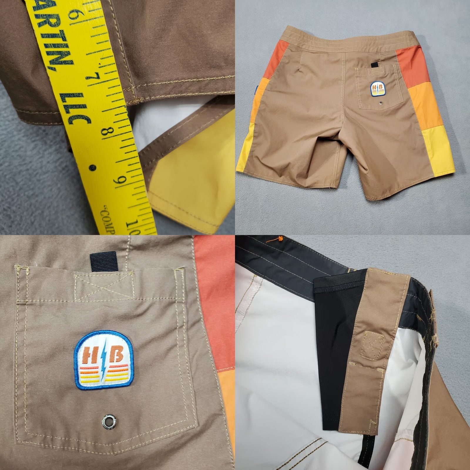 Howler Brothers Howler Bros Board Shorts Mens 32 Brown Retro HB Chargers Surf Trunks Size US 32 / EU 48 - 8 Thumbnail