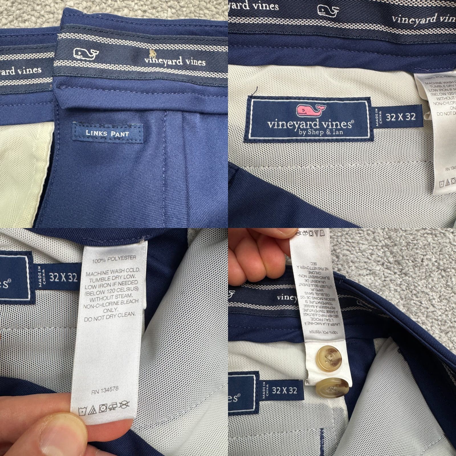 Vineyard Vines Vineyard Vines Chino Pants Mens 32x32 Navy Blue Regular Straight City Preppy Classic Size US 32 / EU 48 - 8 Thumbnail