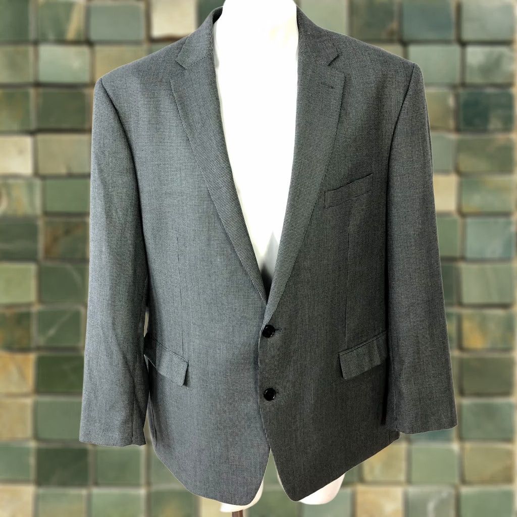 Ralph Lauren Lauren Ralph Lauren Green Label Sport Coat Jacket Gray Blue 48R Men Regular Notch Two-Button Front Houndstooth Vintage No Size US M / EU 48-50 / 2 - 1 Thumbnail