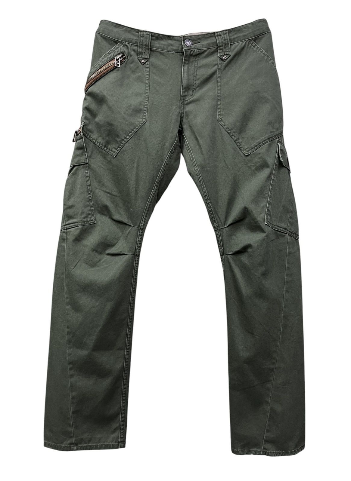 Japanese Brand Ultra Rare Dominate Green Army Big Slant Pocket Cargo Pants Size US 32 / EU 48 - 3 Thumbnail