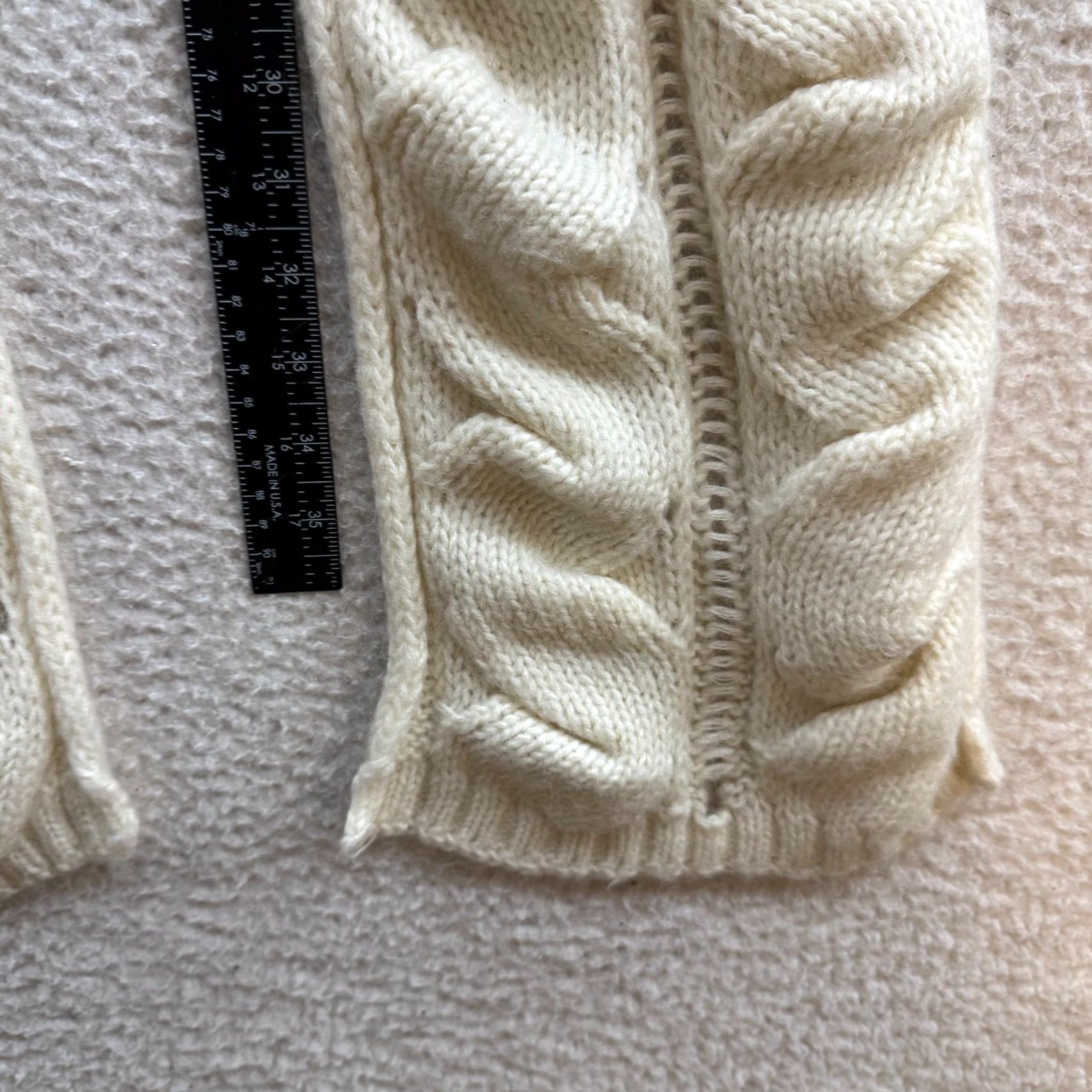 Sisley VINTAGE Sisley Scarf Women Knit Beige White Cream Y2K Vintage Solid Pattern Size ONE SIZE - 7 Thumbnail