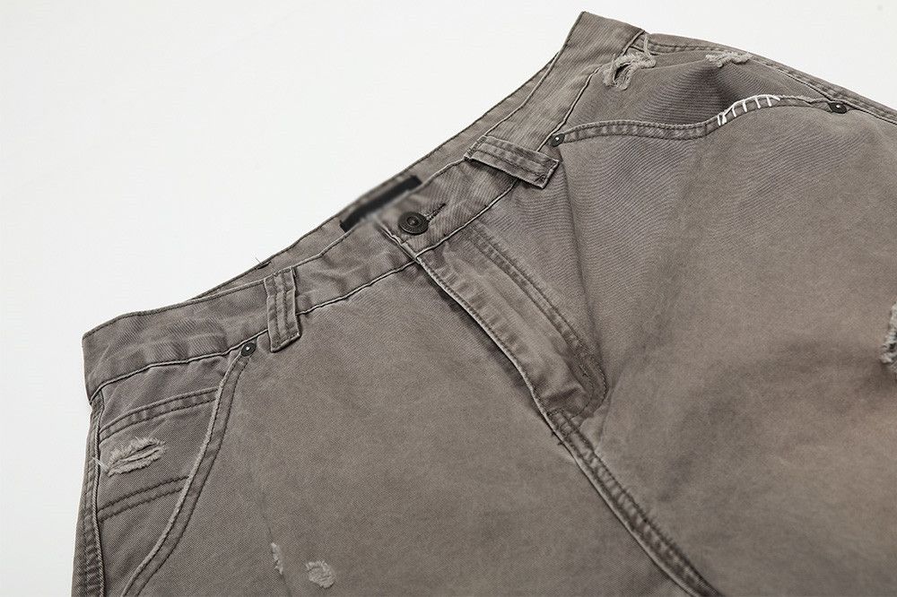 Japanese Brand × Jean Men's washed damaged straight loose wide-leg ripped jeans Size US 32 / EU 48 - 4 Thumbnail