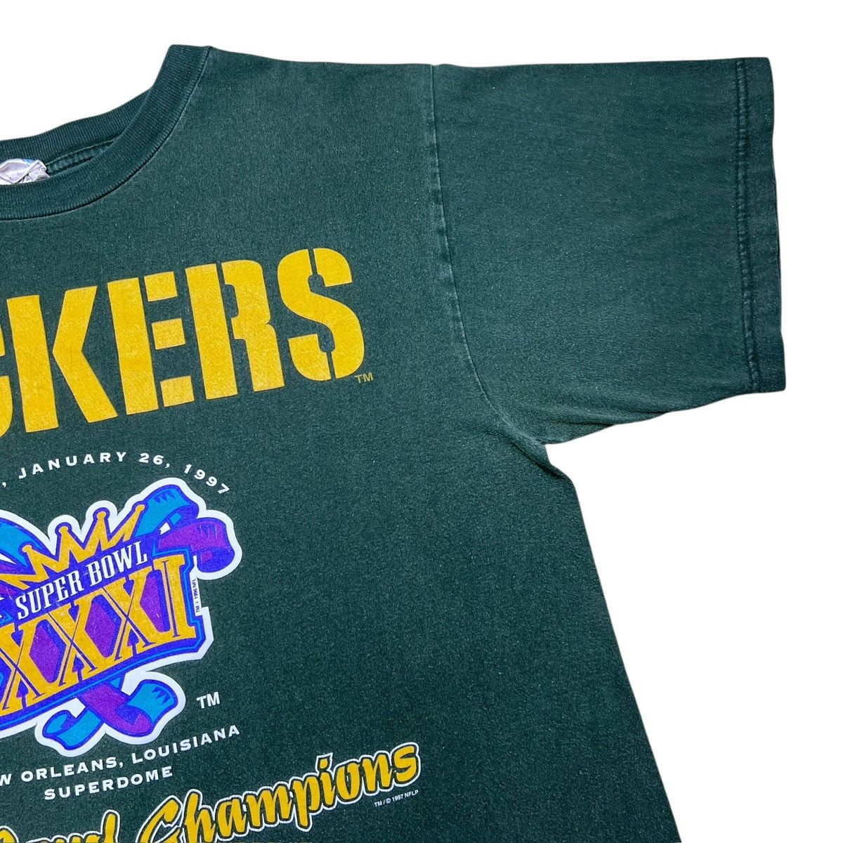 NFL Vtg 1997 NFL Green Bay Packers Super Bowl Champions T-Shirt Size US L / EU 52-54 / 3 - 6 Thumbnail