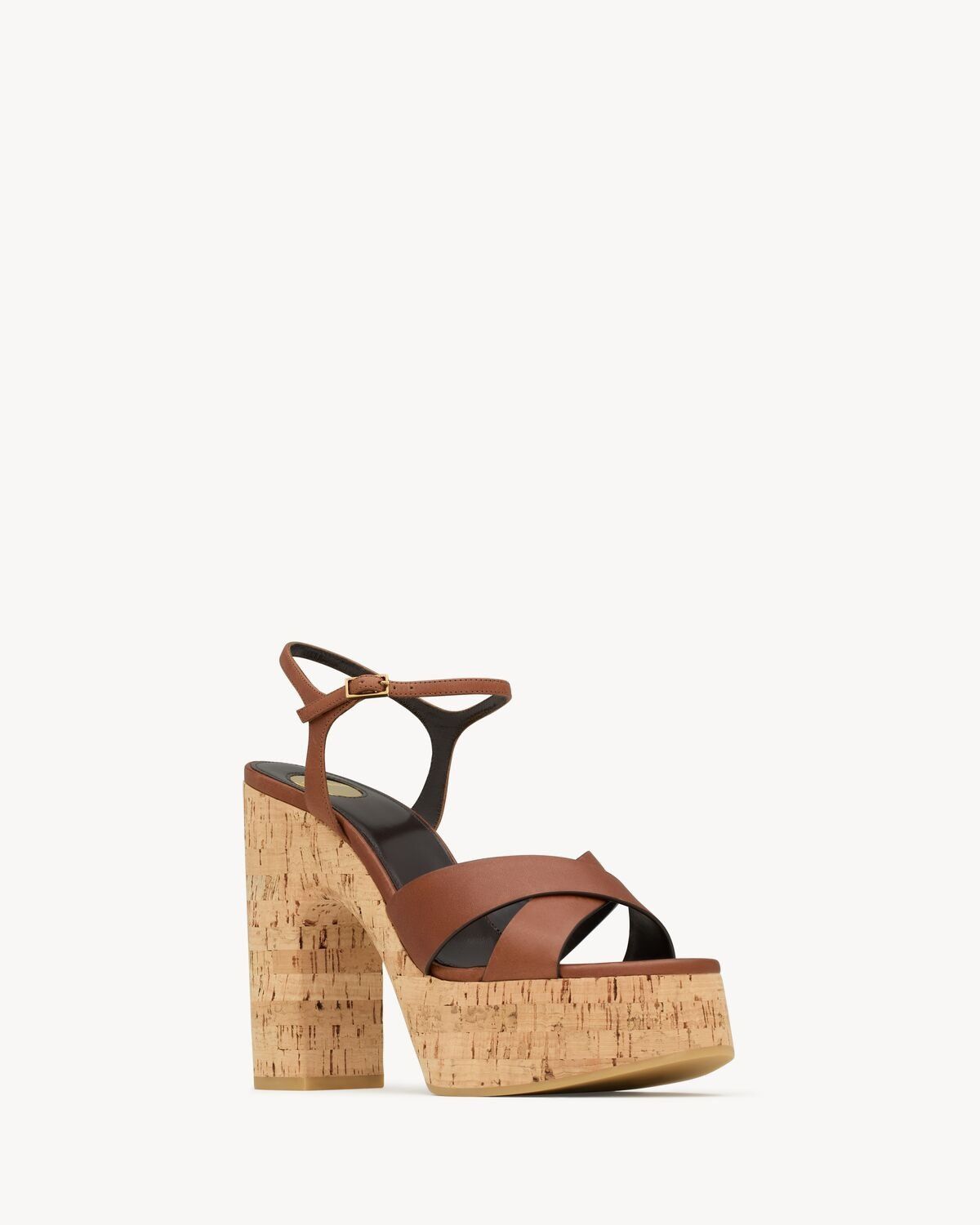 Saint Laurent Paris o1bcso1str0226 Bianca Platform Sandals in Brown Size US 8.5 / IT 38.5 - 2 Thumbnail