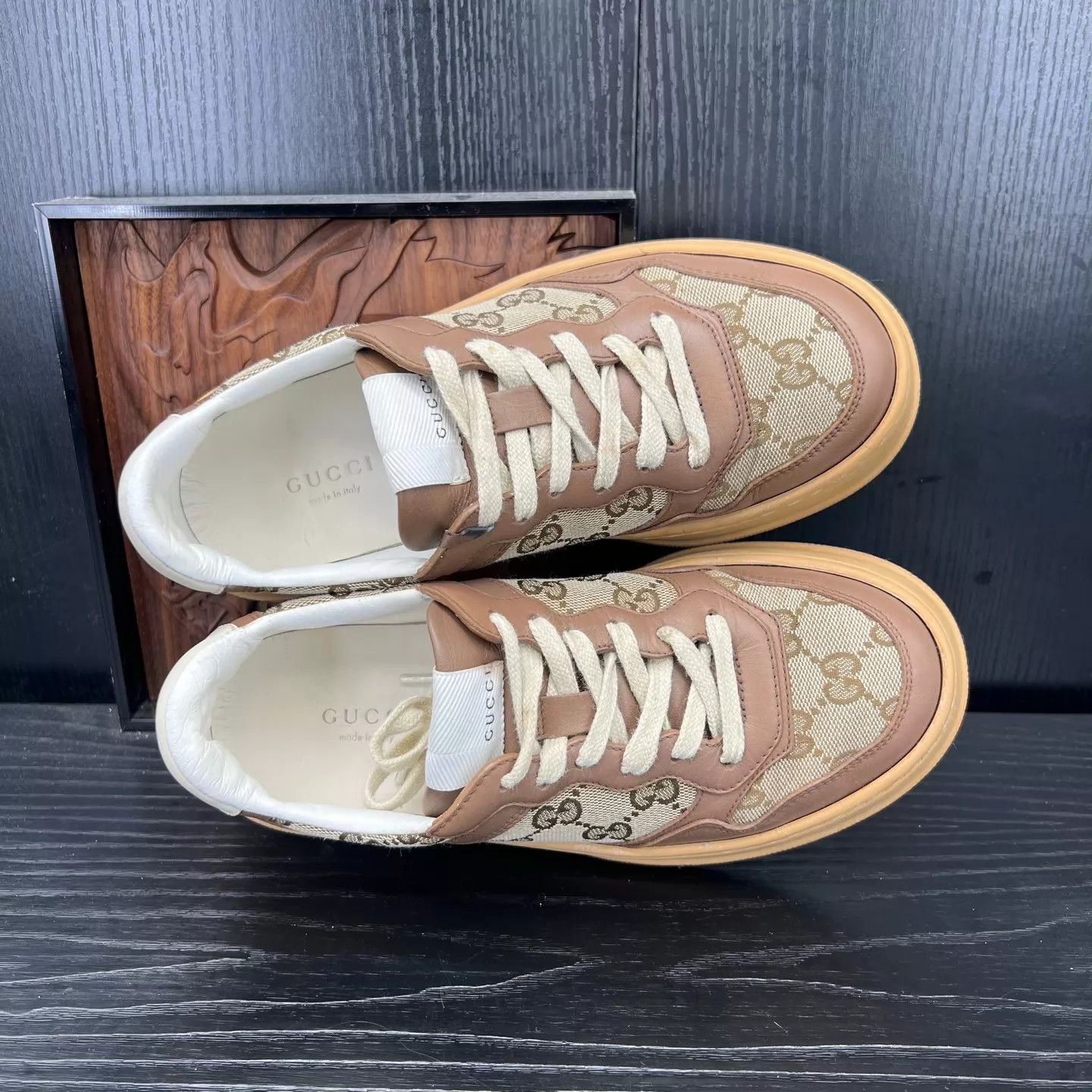 Gucci GUCCI Brown Cookie Sneaker EU 36.5 with box Size US 6 / IT 36 - 5 Thumbnail