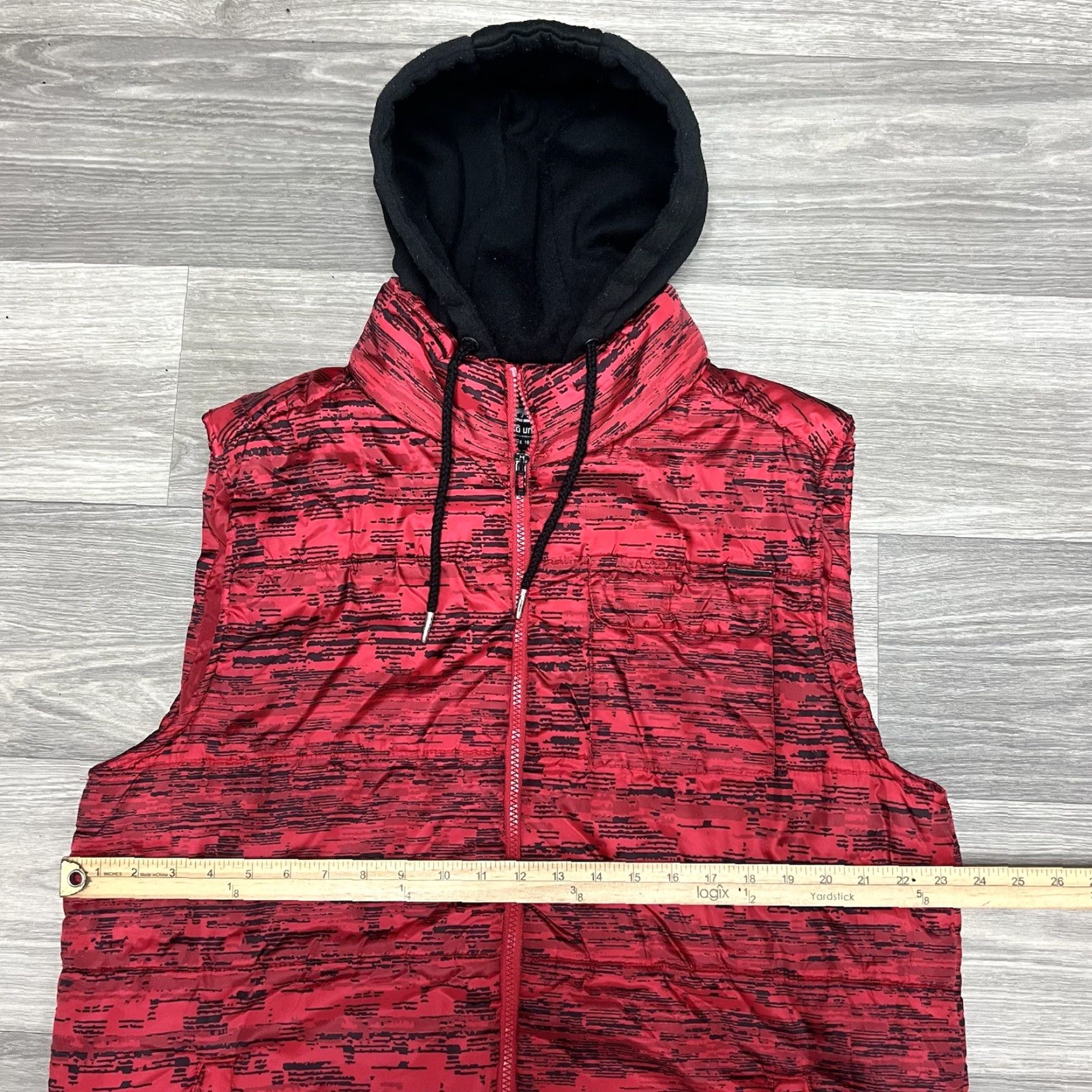Ecko Unltd. VINTAGE Y2K Ecko Unltd Puffer Hoodie Vest Mens Large Red Tiger Camo Black Skate Size US L / EU 52-54 / 3 - 6 Thumbnail