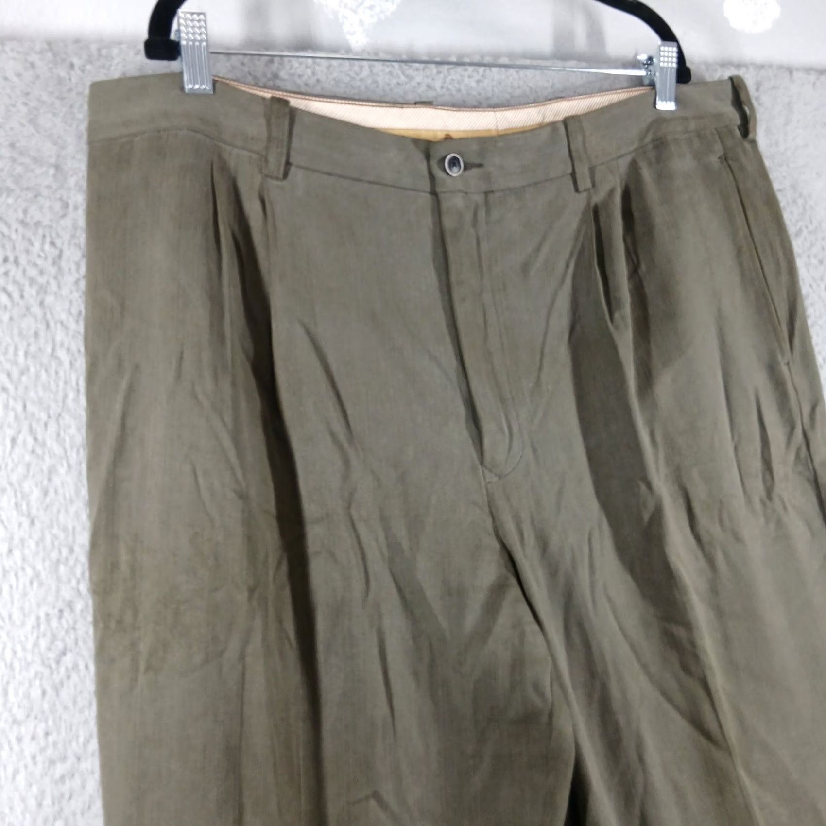 Tommy Bahama Tommy Bahama Dress Pants Silk Bamboo Blend 40x34 Green Pleated Size US 40 / EU 56 - 7 Thumbnail