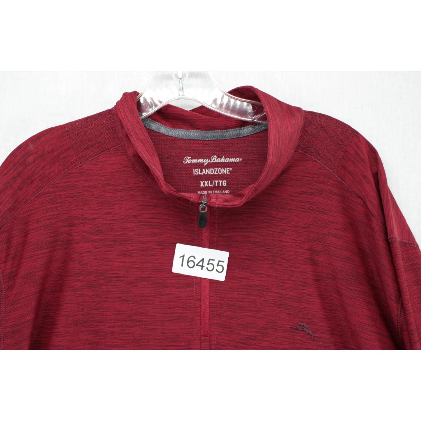 Tommy Bahama VINTAGE Tommy Bahama Island Zone Quarter Zip Pullover Heather Red 2XL Men’s Zip Mock Neck Adult 2XL Red Preppy Golf Casual Designer Size US XXL / EU 58 / 5 - 8 Thumbnail