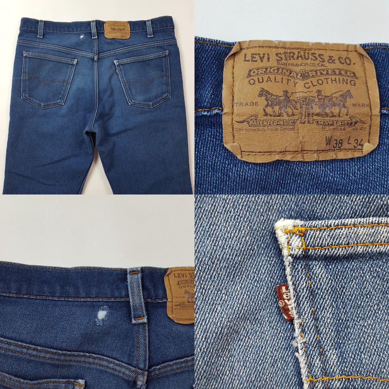 Levi's VINTAGE Levi's Jeans Bootcut Men 38x32 USA Blue Denim 80s Western Distressed VTG Bootcut Jeans Mens Size US 38 / EU 54 - 8 Thumbnail