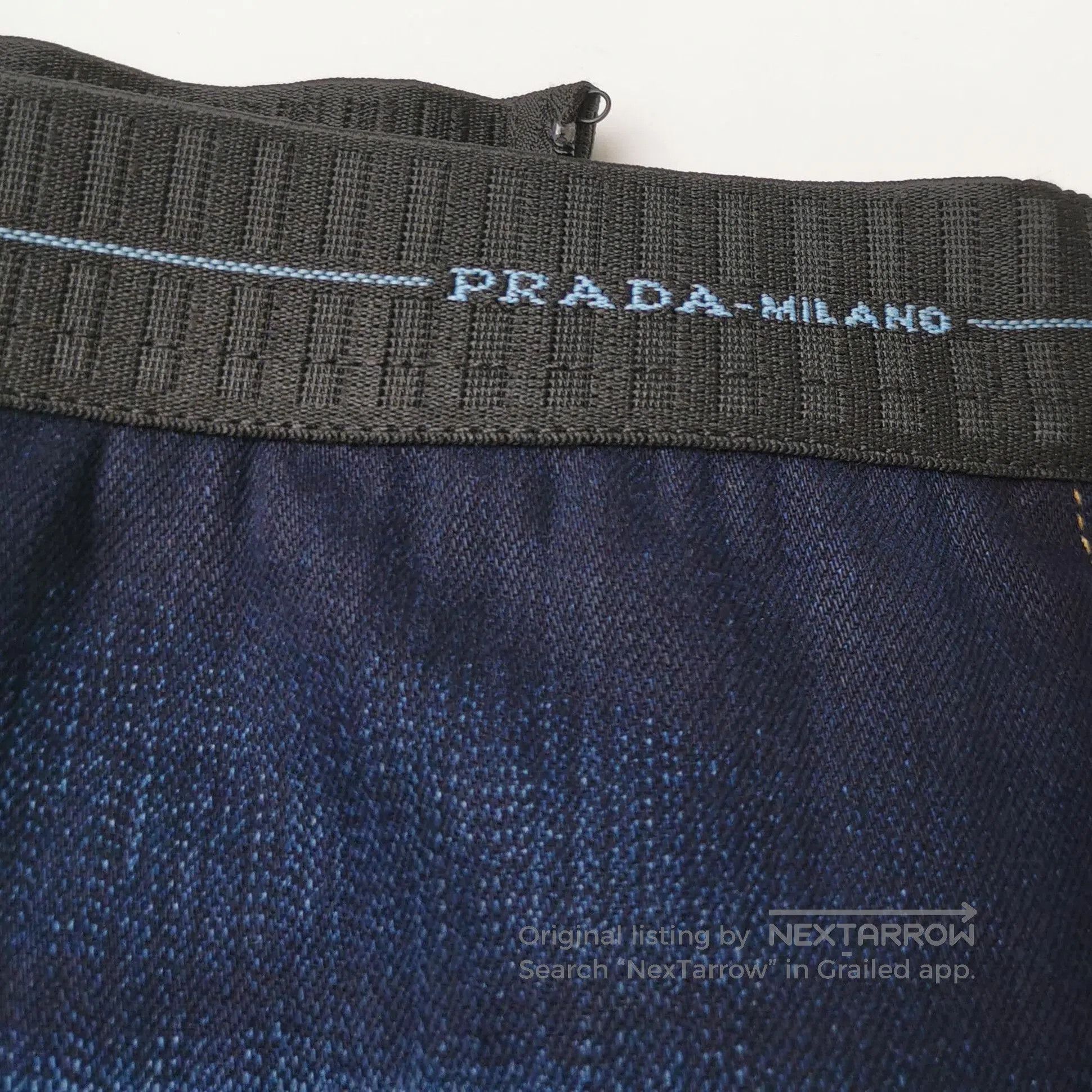 Prada Logo Cotton Denim Pants for Women .