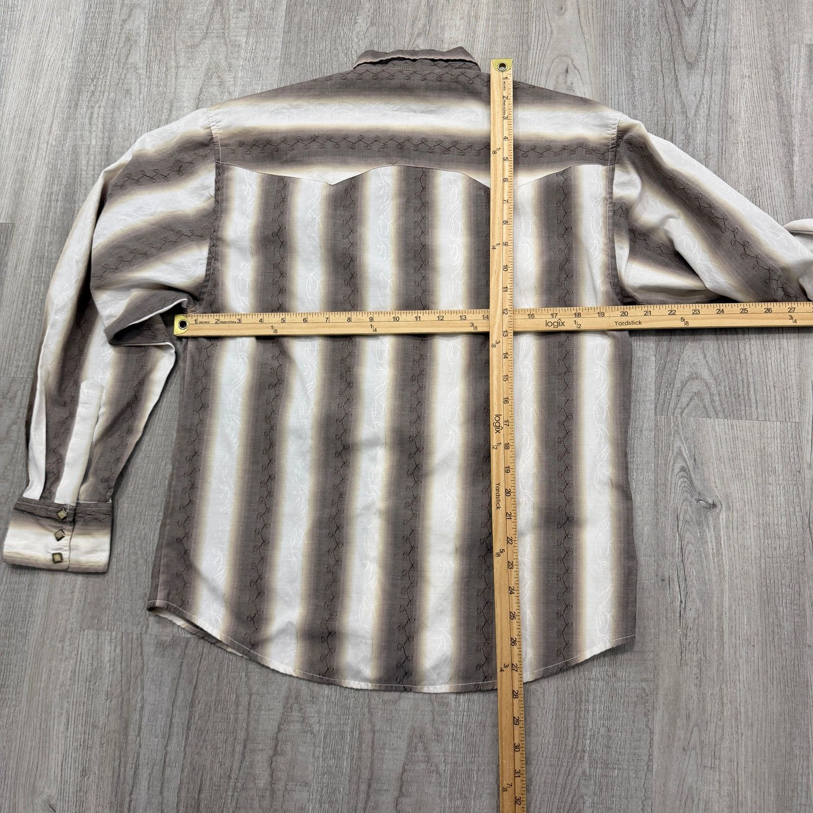 Scully Leather Vintage Scully Western Pearl Snap Shirt Mens Small Brown Size US S / EU 44-46 / 1 - 8 Thumbnail