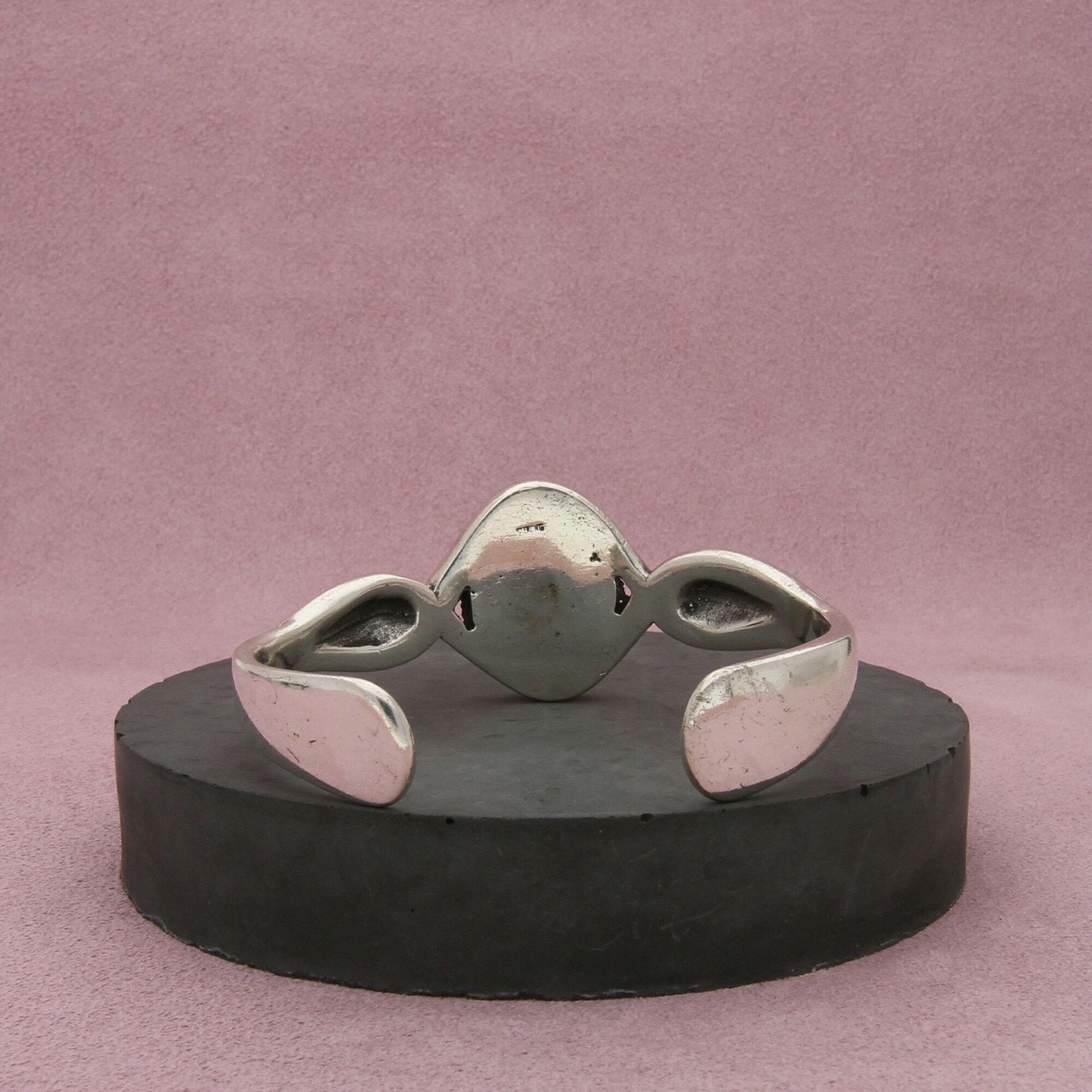 Sterling Silver sterling silver colored rose flower cuff bracelet size 6.5in Size ONE SIZE - 3 Thumbnail