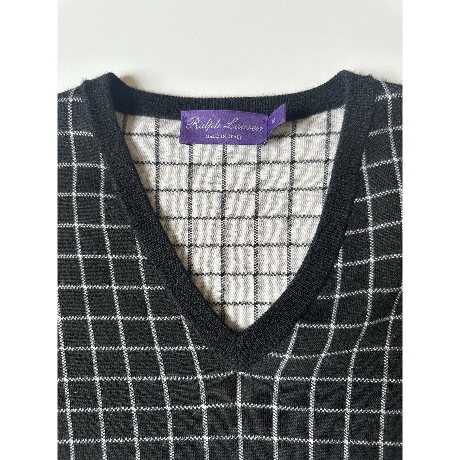 Ralph Lauren Purple Label Ralph Lauren Purple Label V-Neck Cashmere Black Sweater M Size US M / EU 48-50 / 2 - 5 Thumbnail