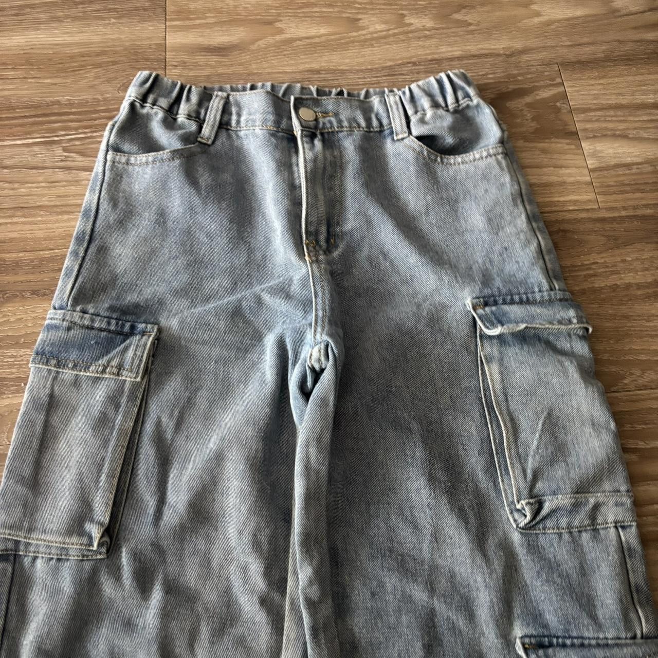 Vintage Crazy Vintage Y2K/2000s Light Wash Streetwear Cargo Denim Jeans! 27x28 Size US 27 - 5 Thumbnail