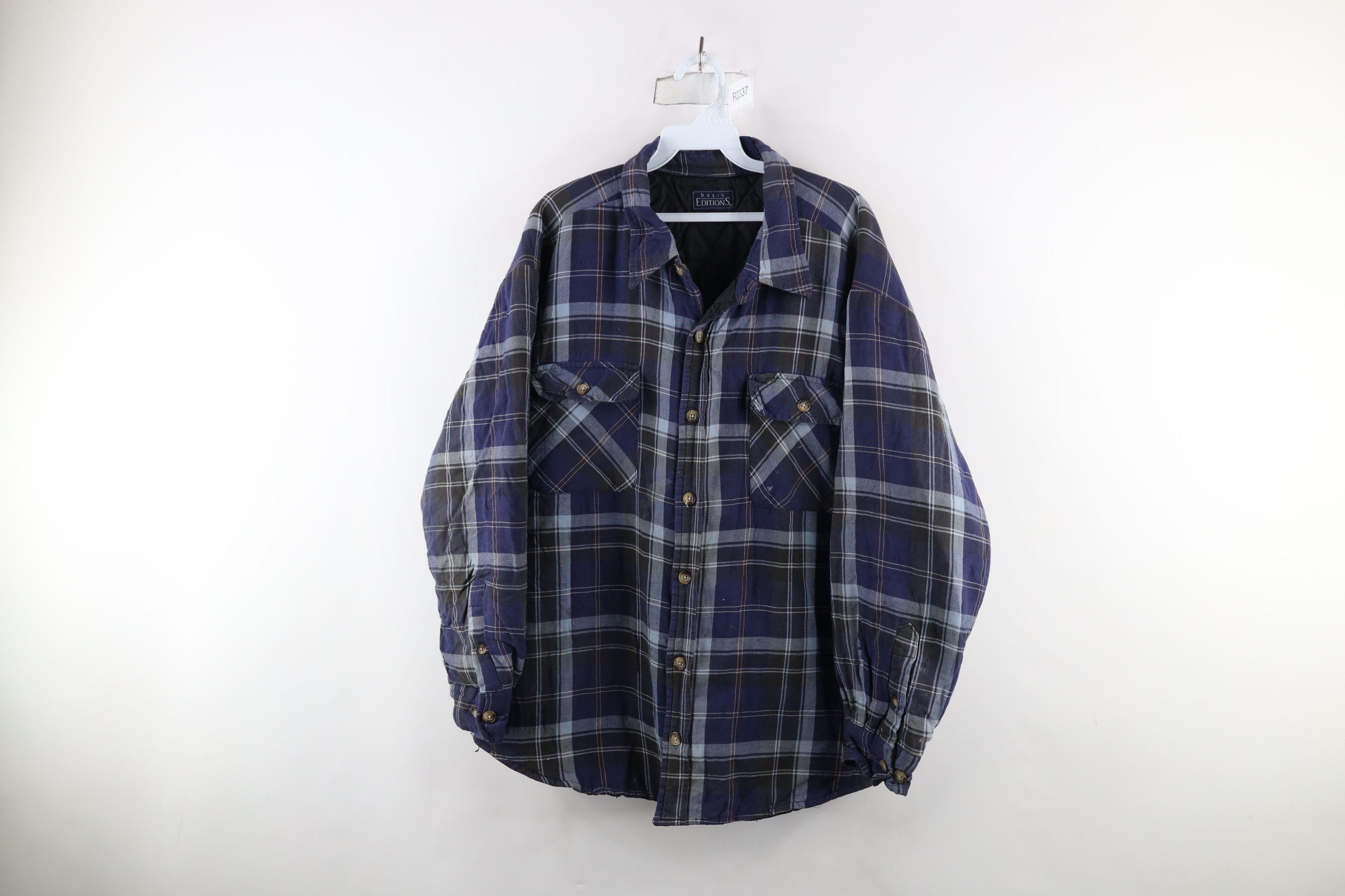 Vintage Vintage 90s Streetwear Quilted Flannel Button Shirt Jacket Size US L / EU 52-54 / 3 - 1 Thumbnail