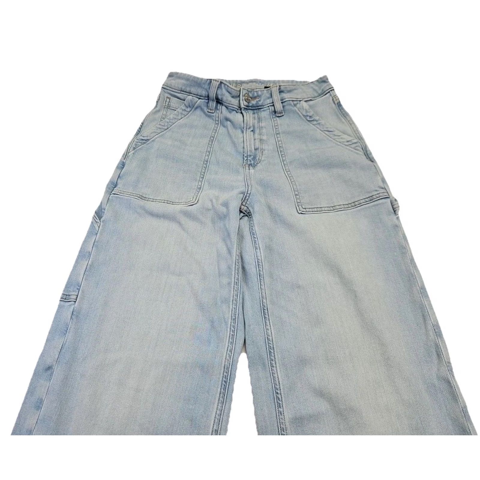 American Eagle Outfitters American Eagle Outfitters Women’s Jeans Wide-Leg Light Wash High Rise Stretch Denim 2 XS? Size 42" / US 20 - 3 Thumbnail