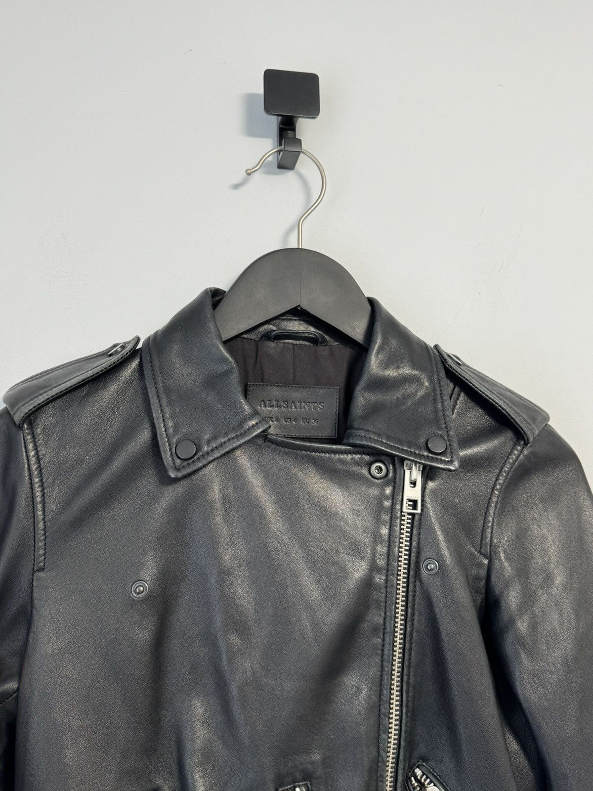 Allsaints ALLSAINTS Balfern Biker Jacket Black Motorcycle Short US 4 Size S / US 4 / IT 40 - 12 Thumbnail