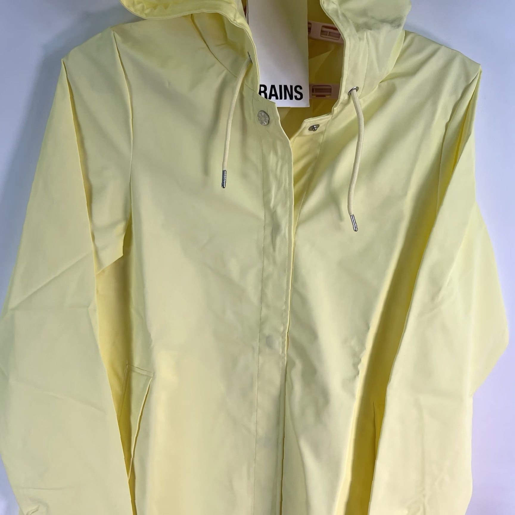 Rains RAINS Jacket A-Line Rain Jacket Womens XS Yellow Straws Waterproof NWT 18050 Size XS / US 0-2 / IT 36-38 - 3 Thumbnail