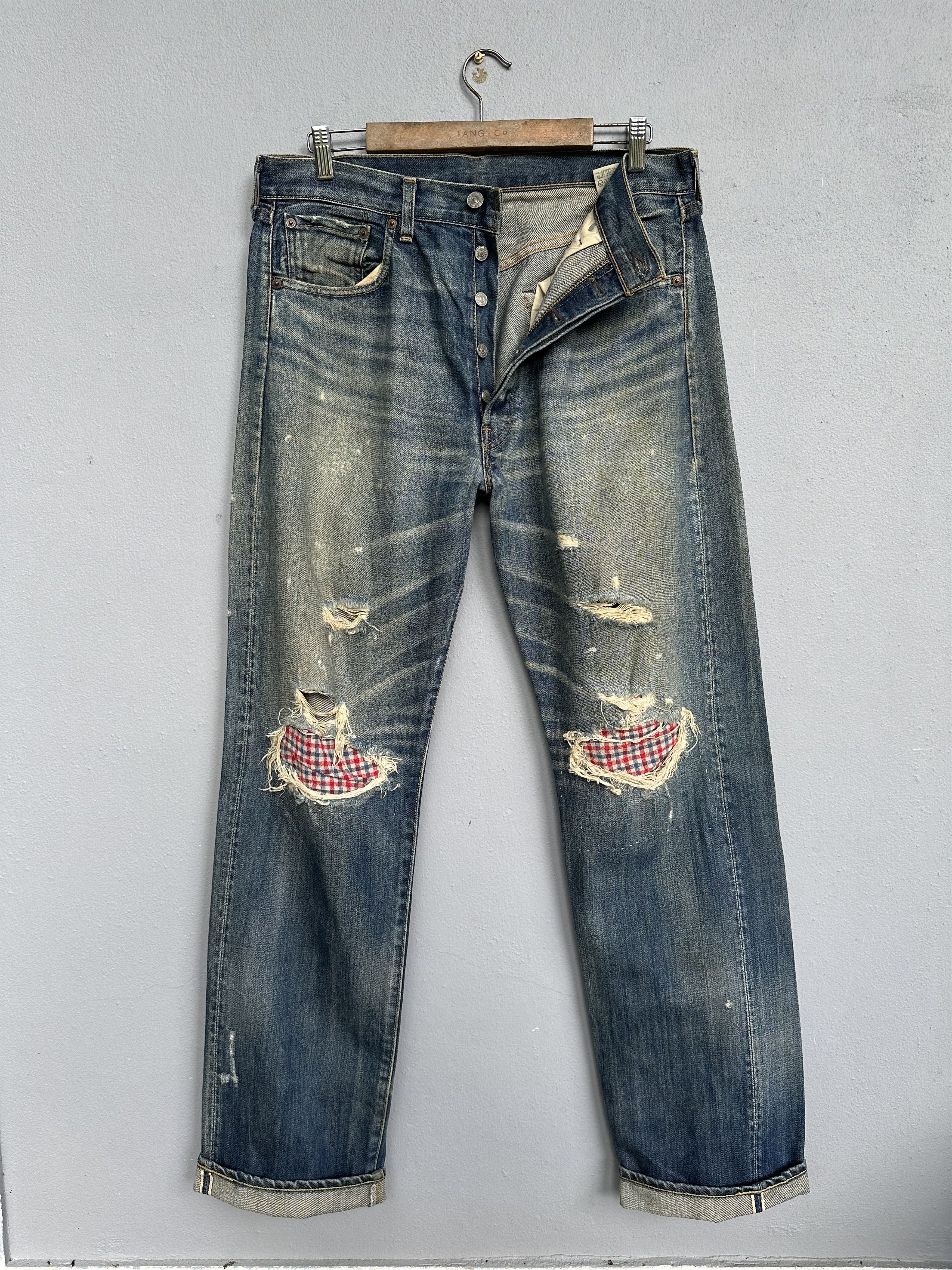 Levi's Vintage Clothing Vintage Levi's 501 Big E 1971 Distressed Reproduction Jeans Size US 34 / EU 50 - 1 Thumbnail