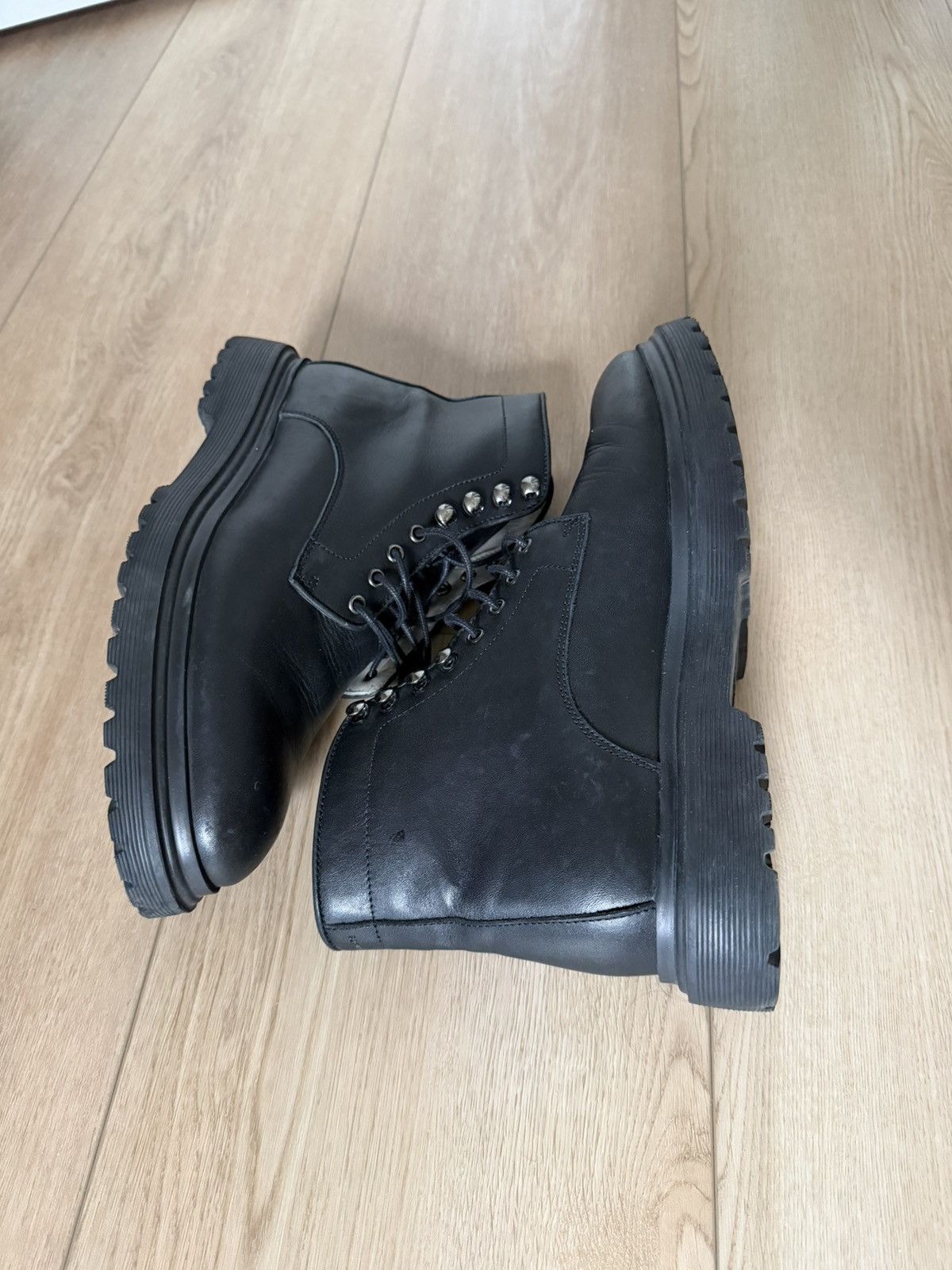 Allsaints AllSaints NIDD Black Leather Boots Size US 9 / EU 42 - 2 Thumbnail