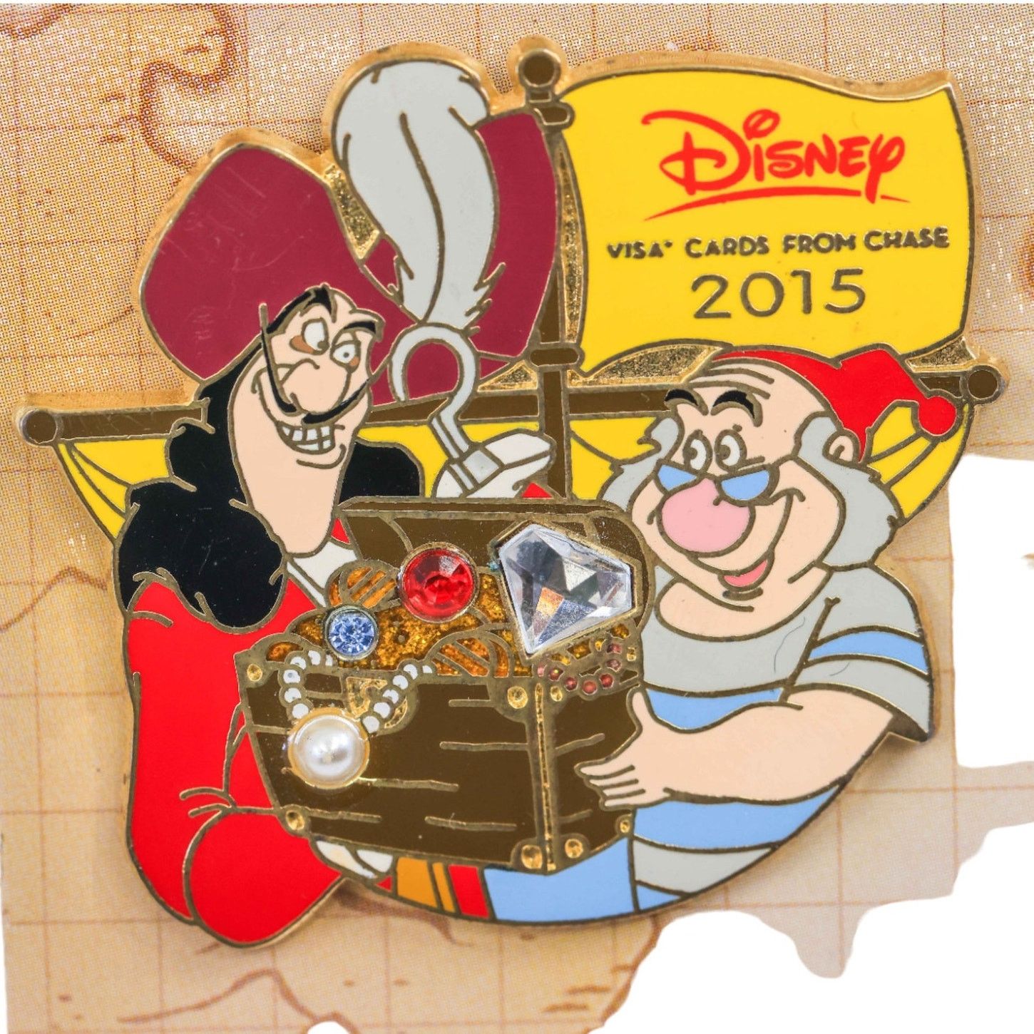 Disney Disney Chase Visa Cardmember Captain Hook and Smee 2015 Pin Size ONE SIZE - 3 Thumbnail