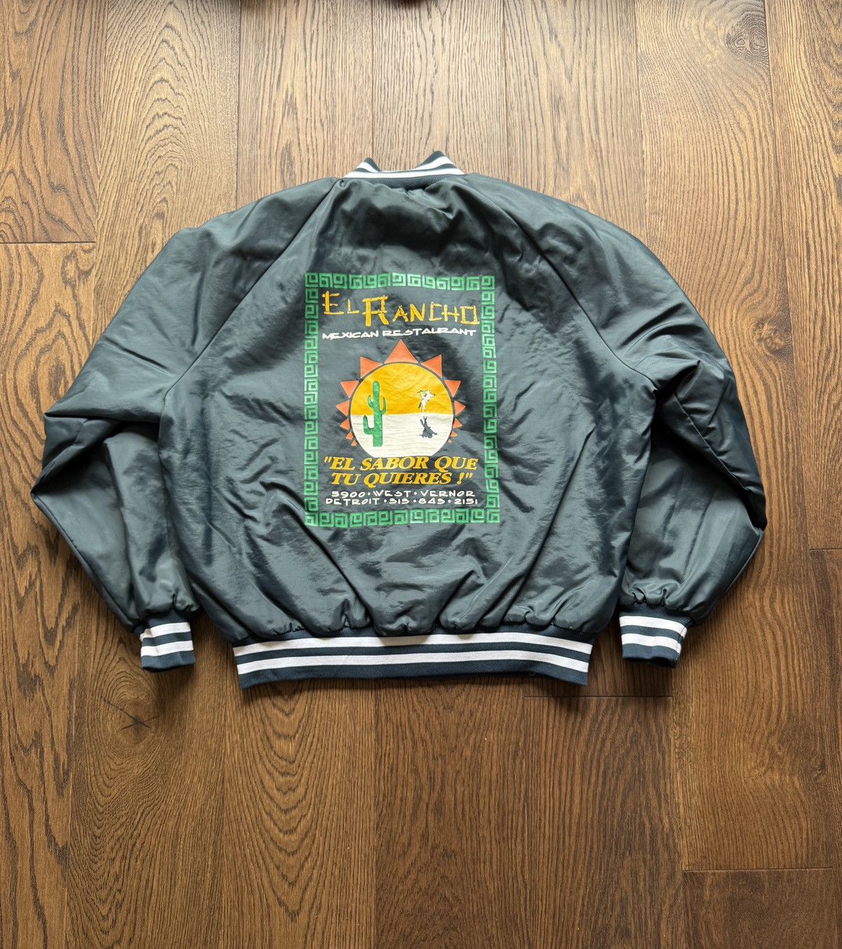 Vintage Vintage 80s El Rancho Detroit Snap Button Bomber Jacket Size US XL / EU 56 / 4 - 1 Thumbnail