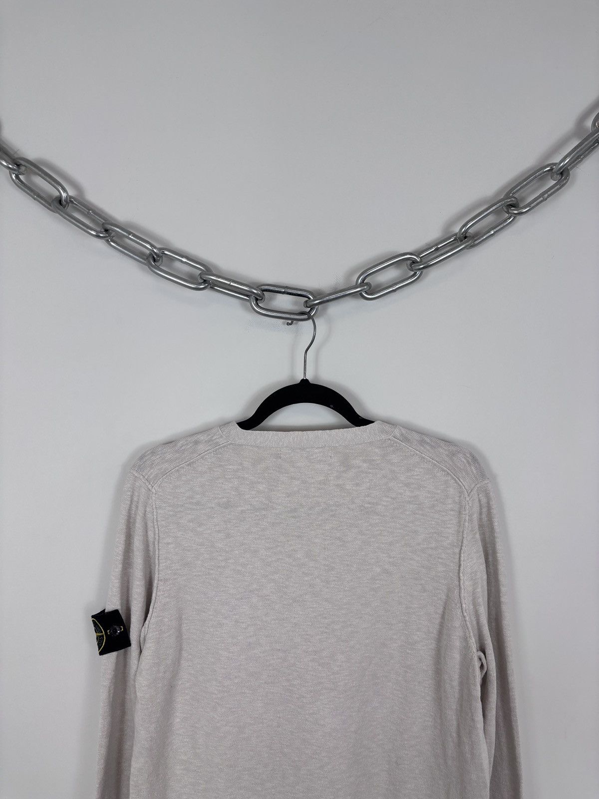 Stone Island Vintage Stone Island Men’s Beige Knit V-Neck Sweater Size US M / EU 48-50 / 2 - 15 Thumbnail