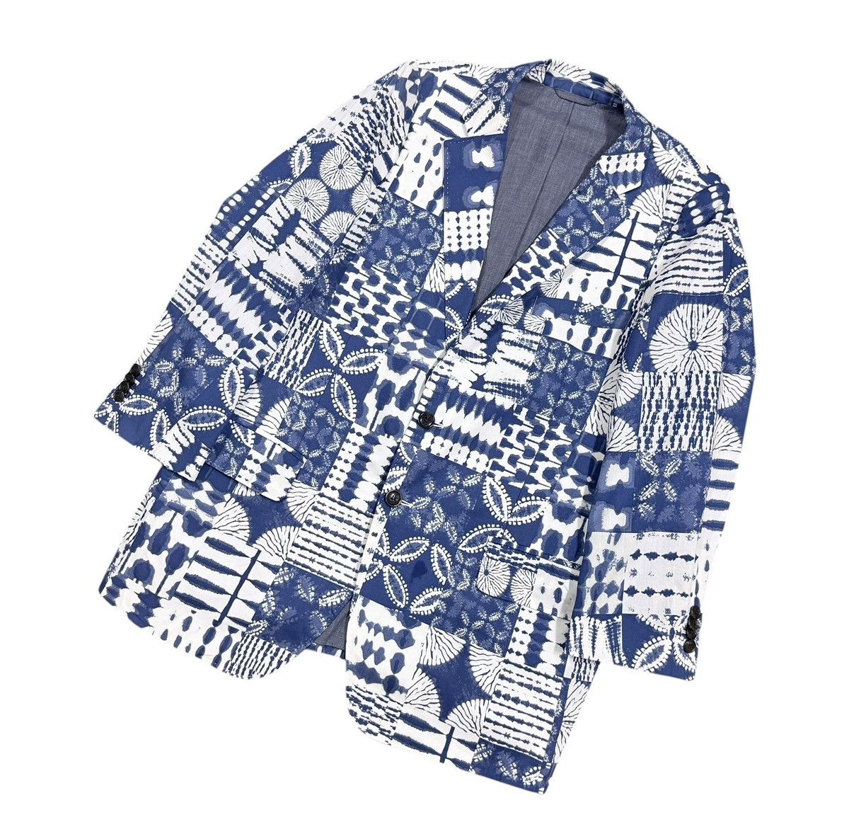 Lands' End Vtg💥Land’s End Shibori Tie Dye Classic Fit Blazer Jacket Size 44R - 7 Thumbnail