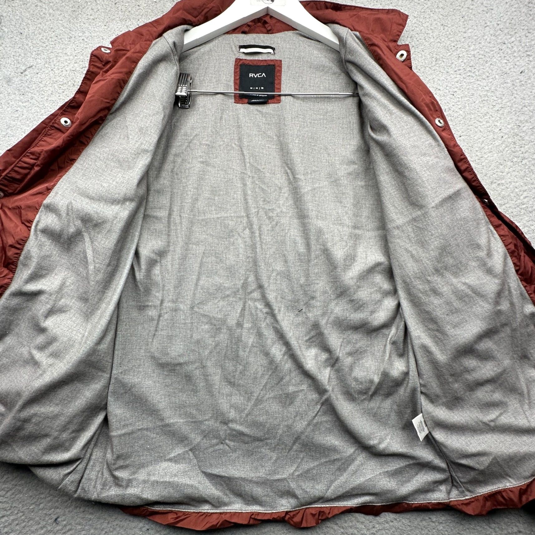 RVCA RVCA Motors Coach Jacket Mens M Brown Snap Closure Drawstring MA707MCJ Size US M / EU 48-50 / 2 - 7 Thumbnail