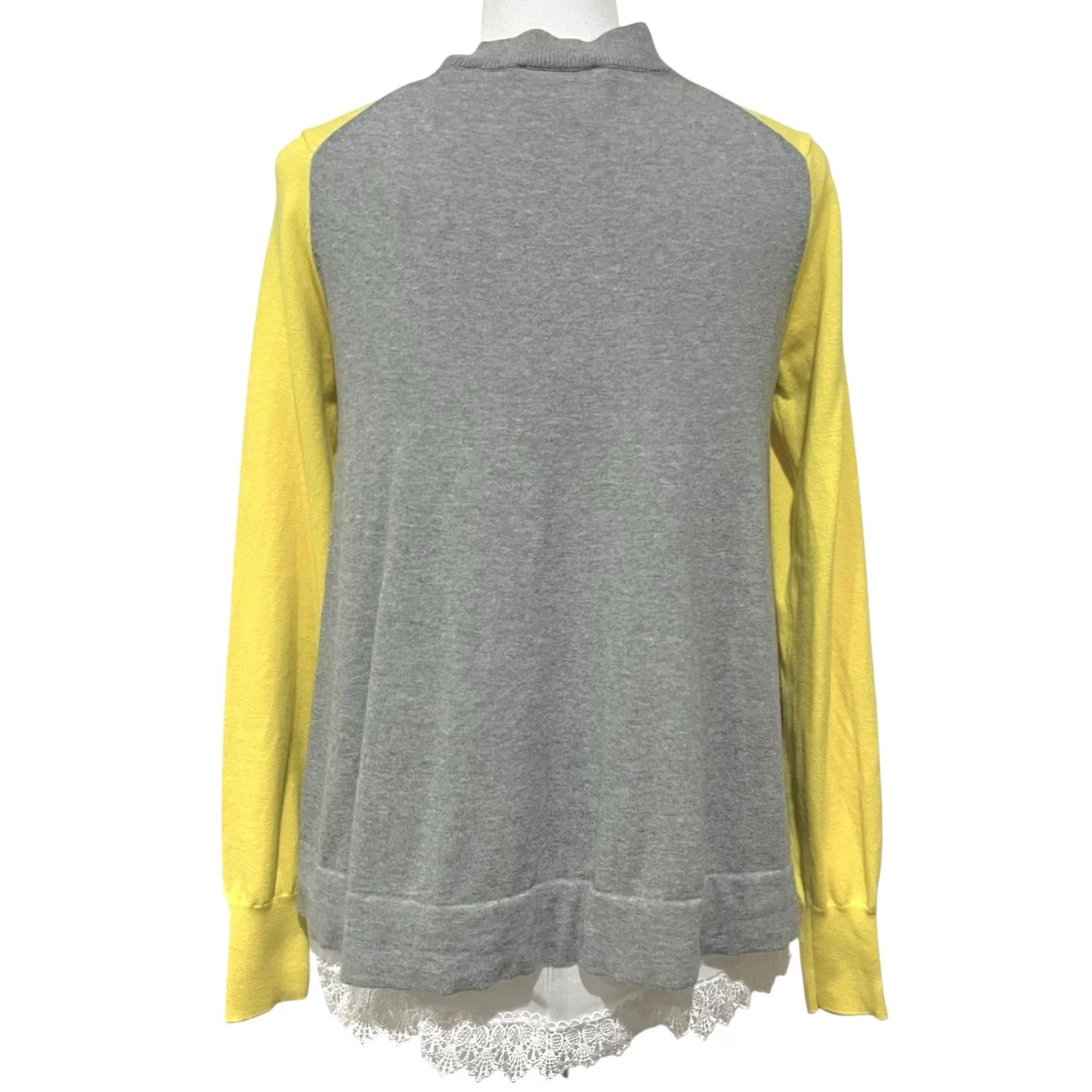 Vintage Cabi Love Carol Belle Cardigan Yellow Grey w/ Lace Trim Cotton Sz M Style 3010 Cardigan Women M Yellow Lace Trim Cotton Vintage? Size M / US 6-8 / IT 42-44 - 7 Thumbnail