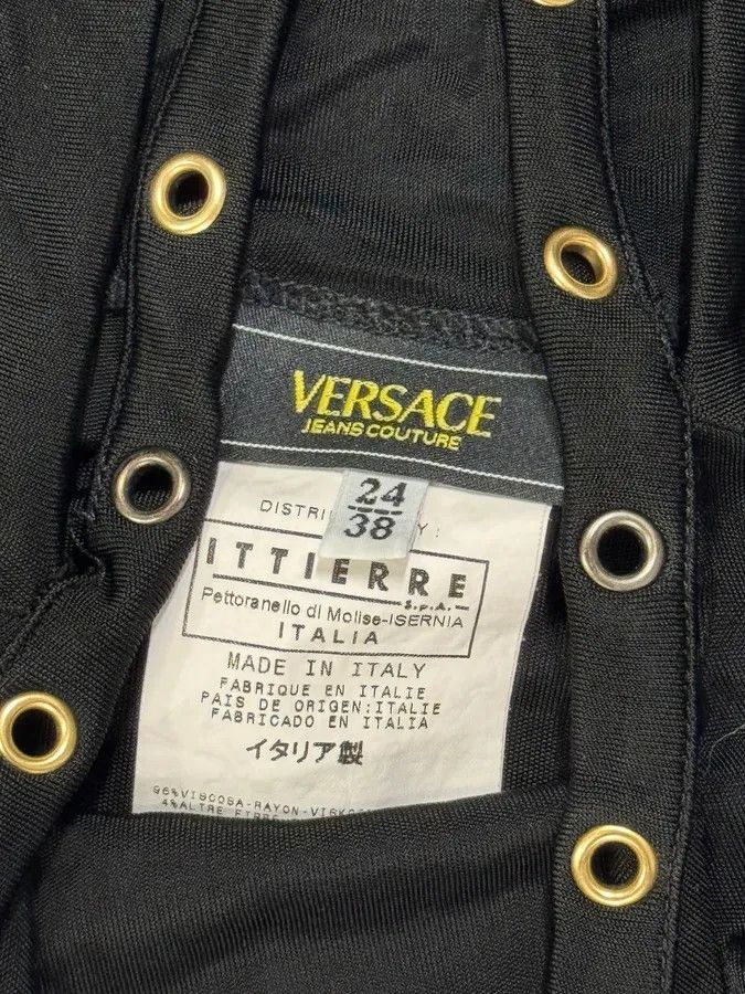 Versace 2000s Versace Eyelet Black Long Dress Size S / US 4 / IT 40 - 8 Thumbnail