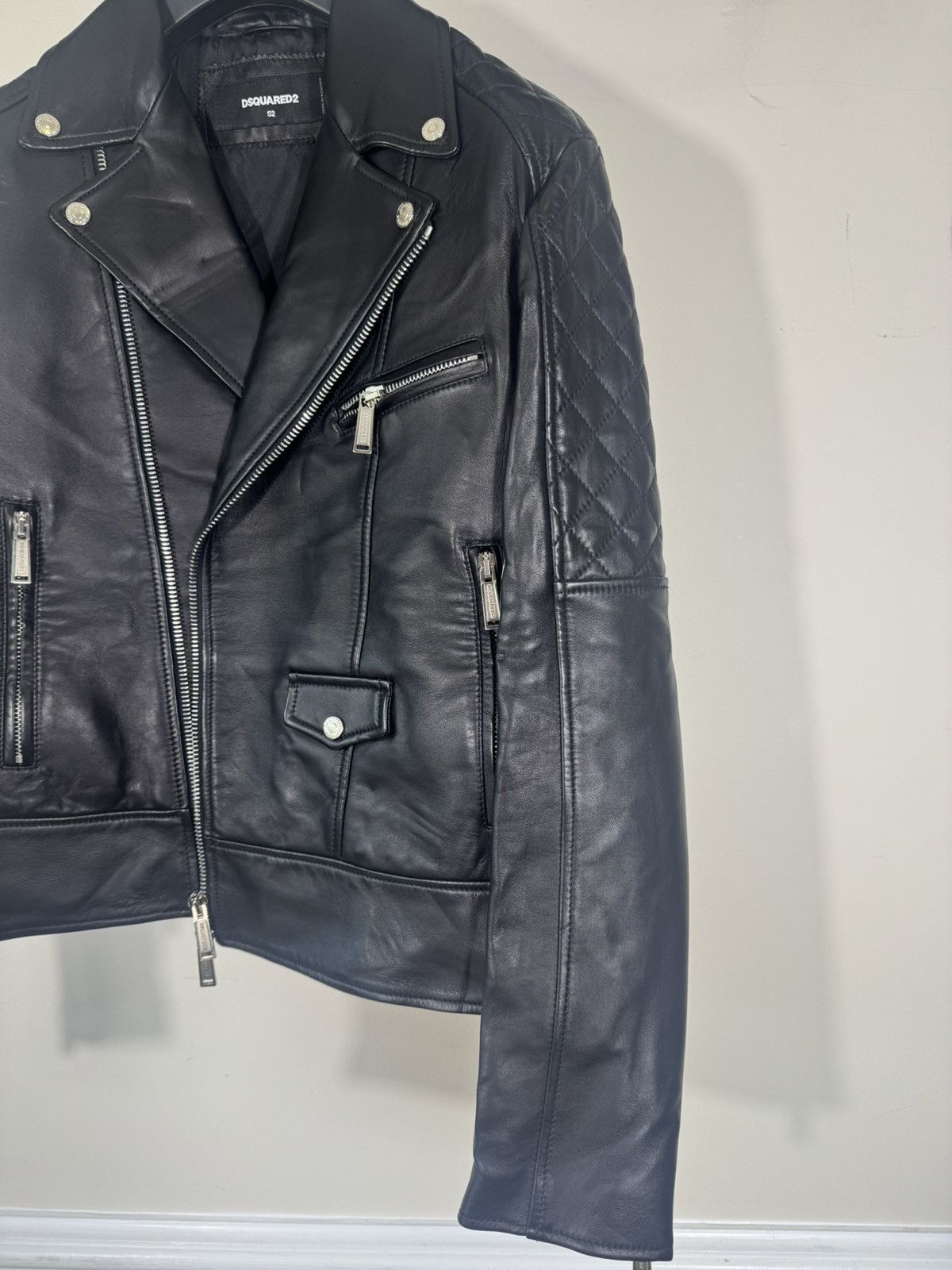 Dsquared2 Dsquared2 leather moto quilted biker jacket Size US L / EU 52-54 / 3 - 2 Thumbnail