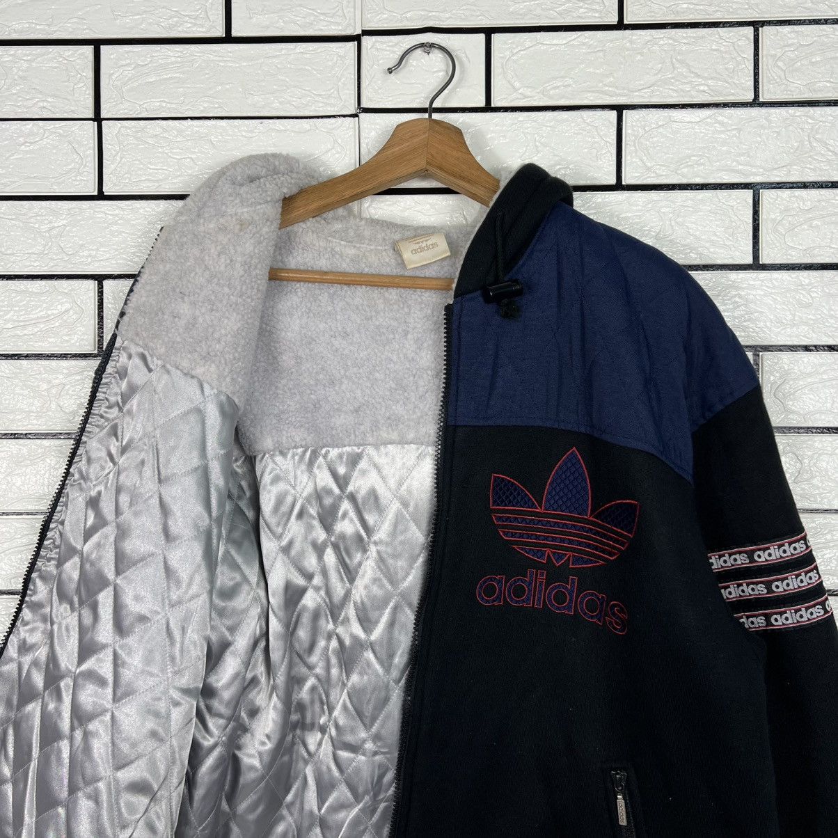 Adidas Vintage 90's ADIDAS Fleece Lined Hooded Jacket #4060-C184 Size US M / EU 48-50 / 2 - 10 Thumbnail