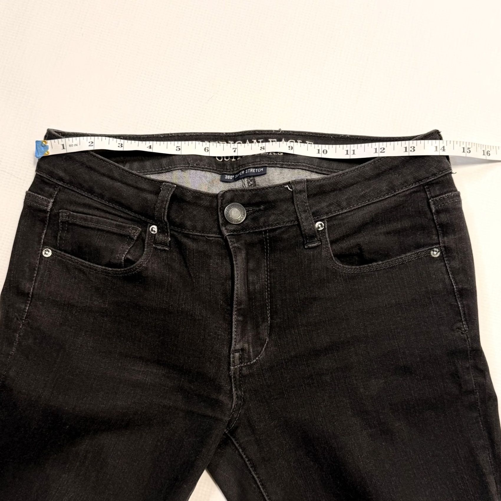 American Eagle Outfitters American Eagle Outfitters Jeans Womens 4 Black Skinny Mid Rise 360 Super Stretch Denim Size 27" / US 4 / IT 40 - 7 Thumbnail