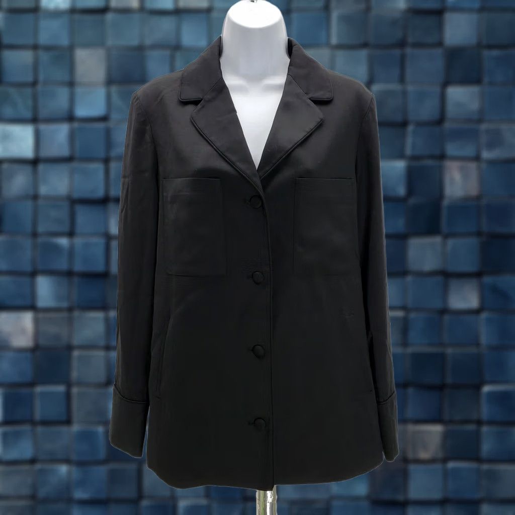 Frame Frame Blazer Shirt Jacket Womens Sz S Black Button-Down Framework Frame Blazer No WT Vintage NoN/A Size S / US 4 / IT 40 - 1 Thumbnail