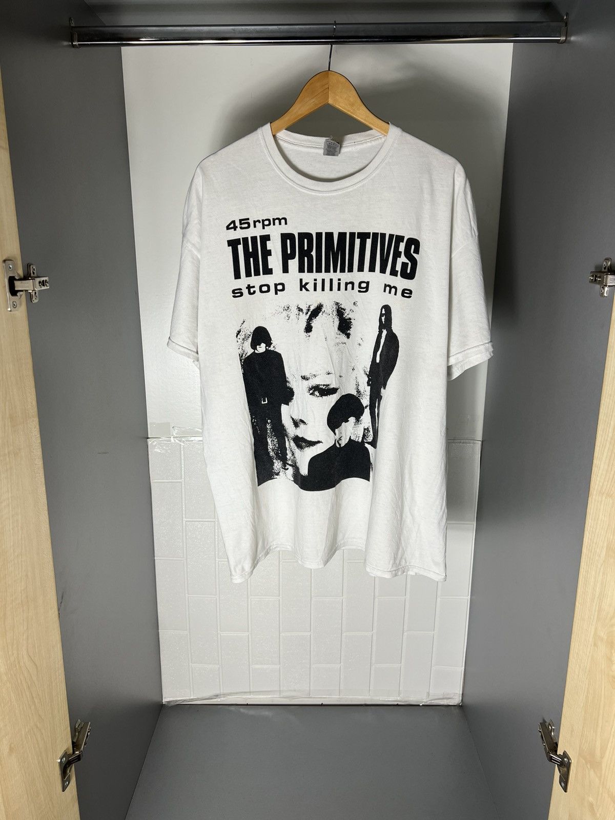 Band Tees VINTAGE THE PRIMITIVES STOP KILLING ME 45 RPM ROCK METAL 90s Size US XXL / EU 58 / 5 - 1 Thumbnail