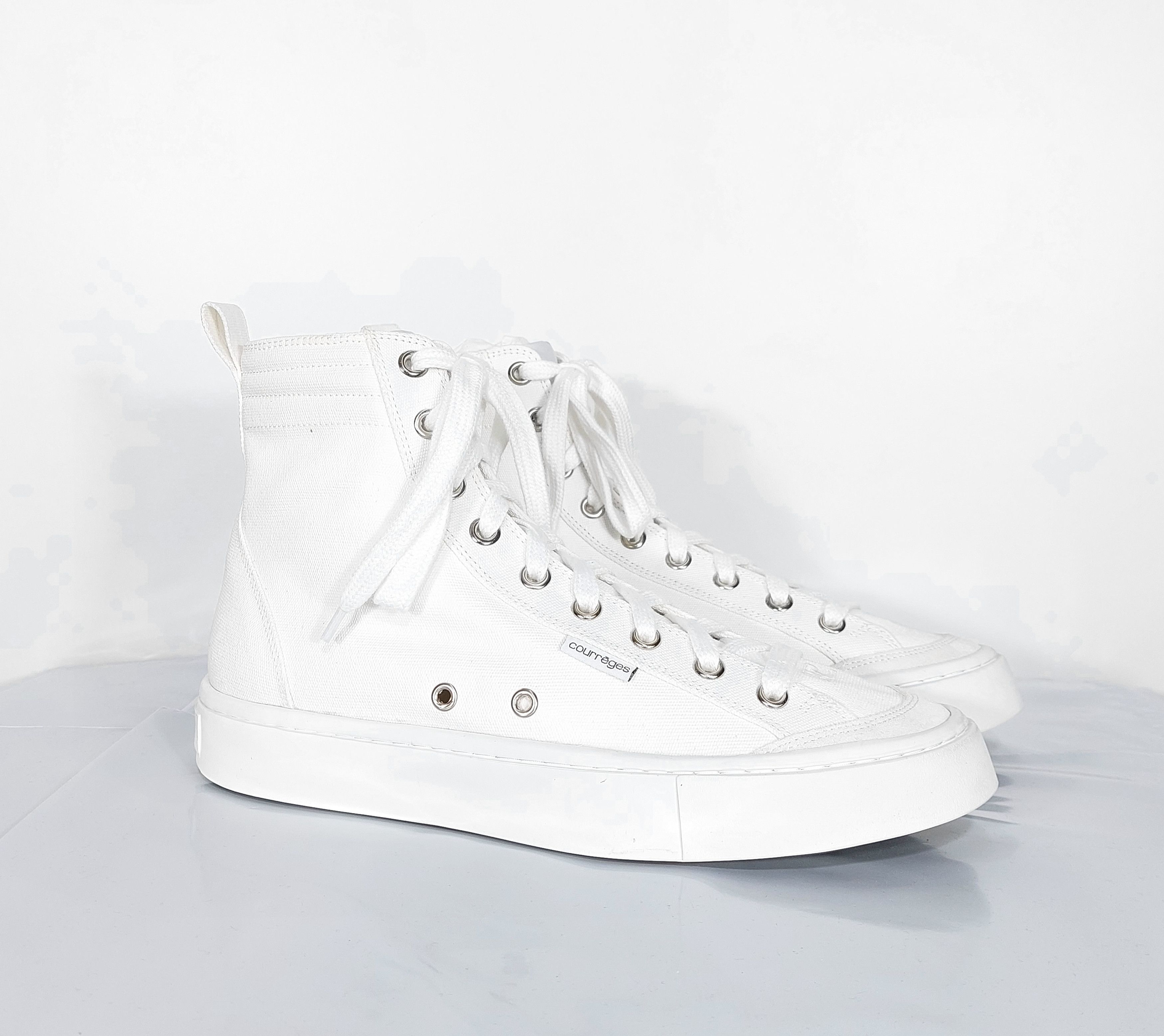Courreges canvas 01 high top sneakers - white 43EU Size US 10 / EU 43 - 1 Thumbnail