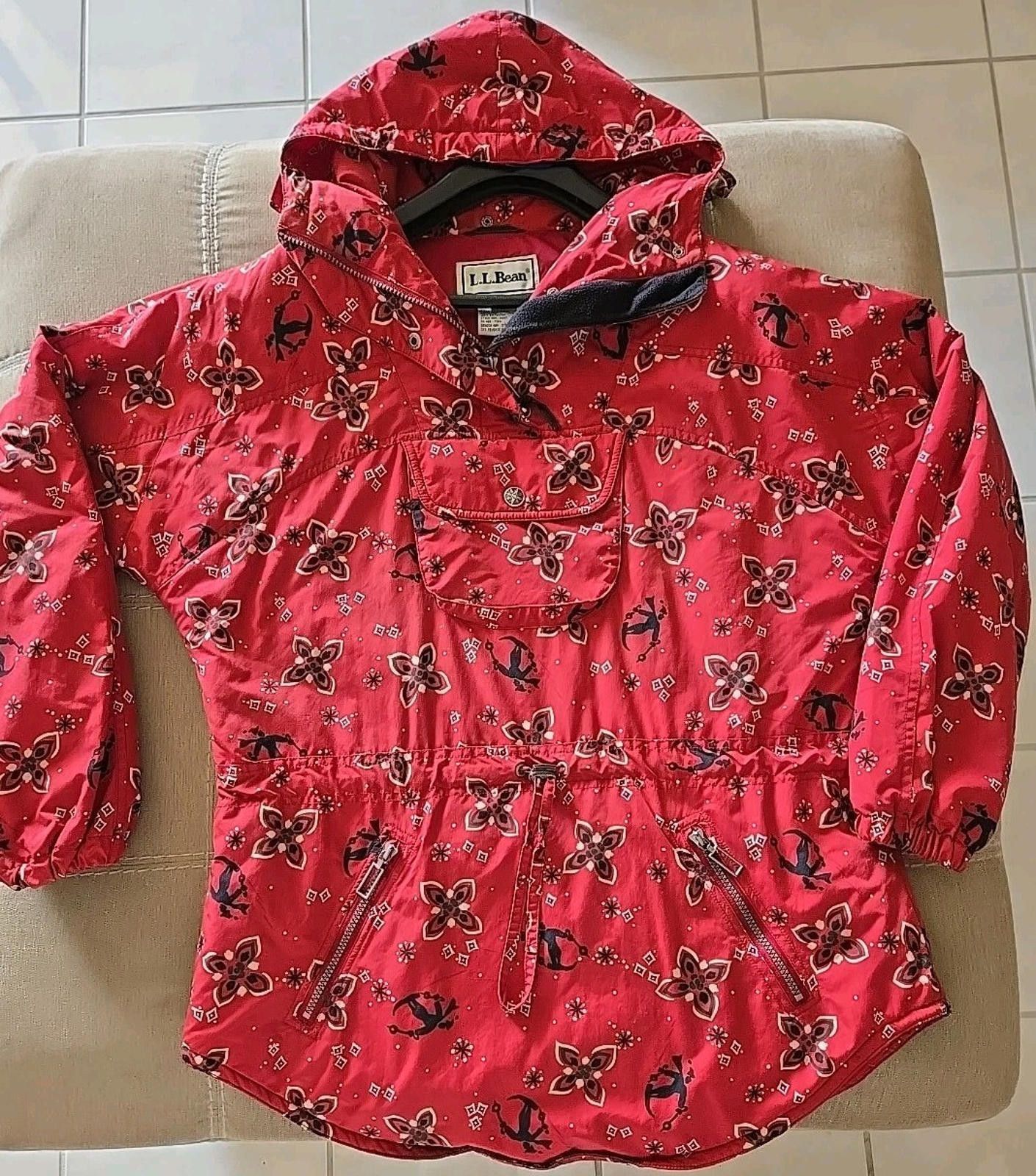 L.L. Bean Vtg LL BEAN Jacket Women's M Ski Pullover Red Insulated Size M / US 6-8 / IT 42-44 - 2 Thumbnail